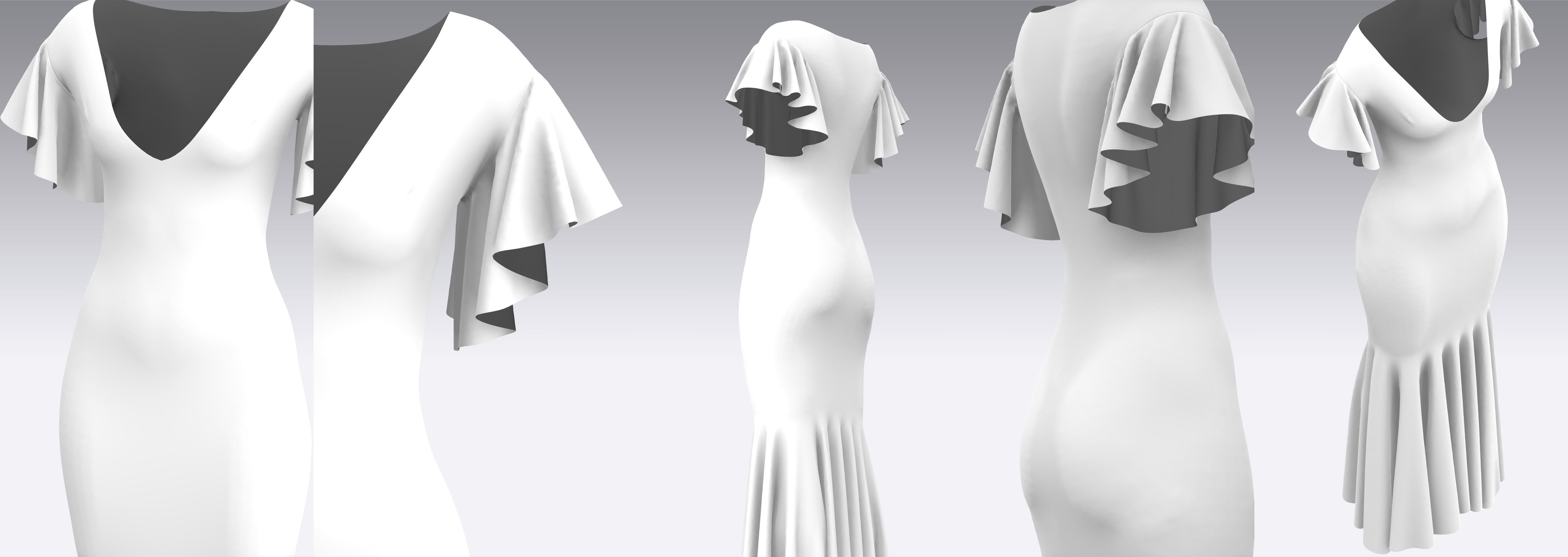 Dress Outfits MD CLO 3D ZPRJ ZPAC project files 3D model_7