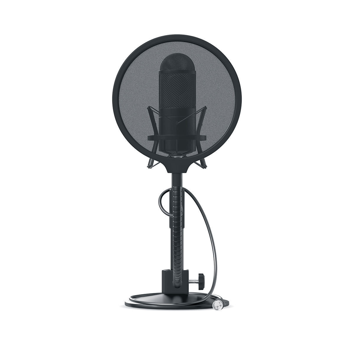 Broadcast Studio microphone with small stand for subdivide 3D model_1