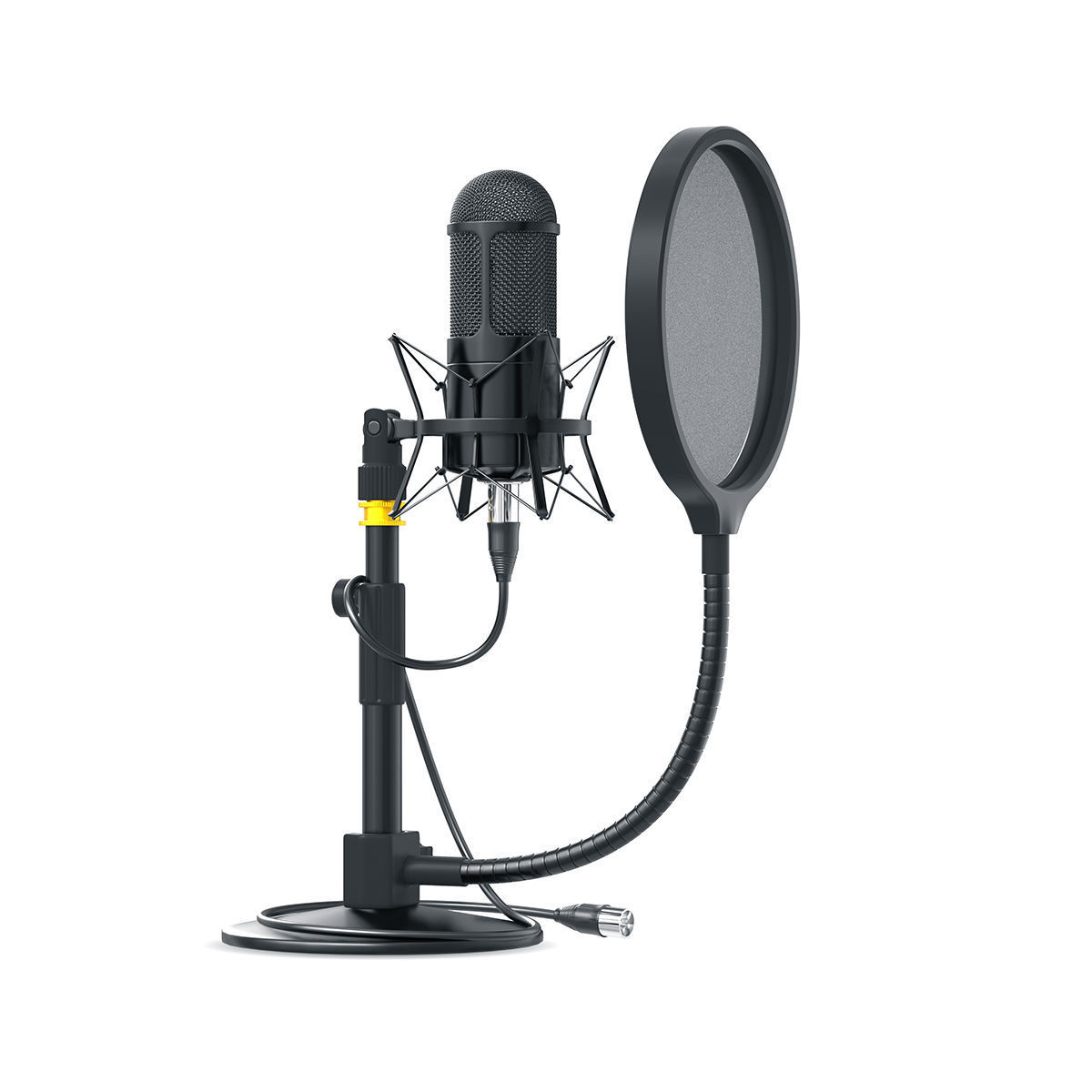 Broadcast Studio microphone with small stand for subdivide 3D model_2