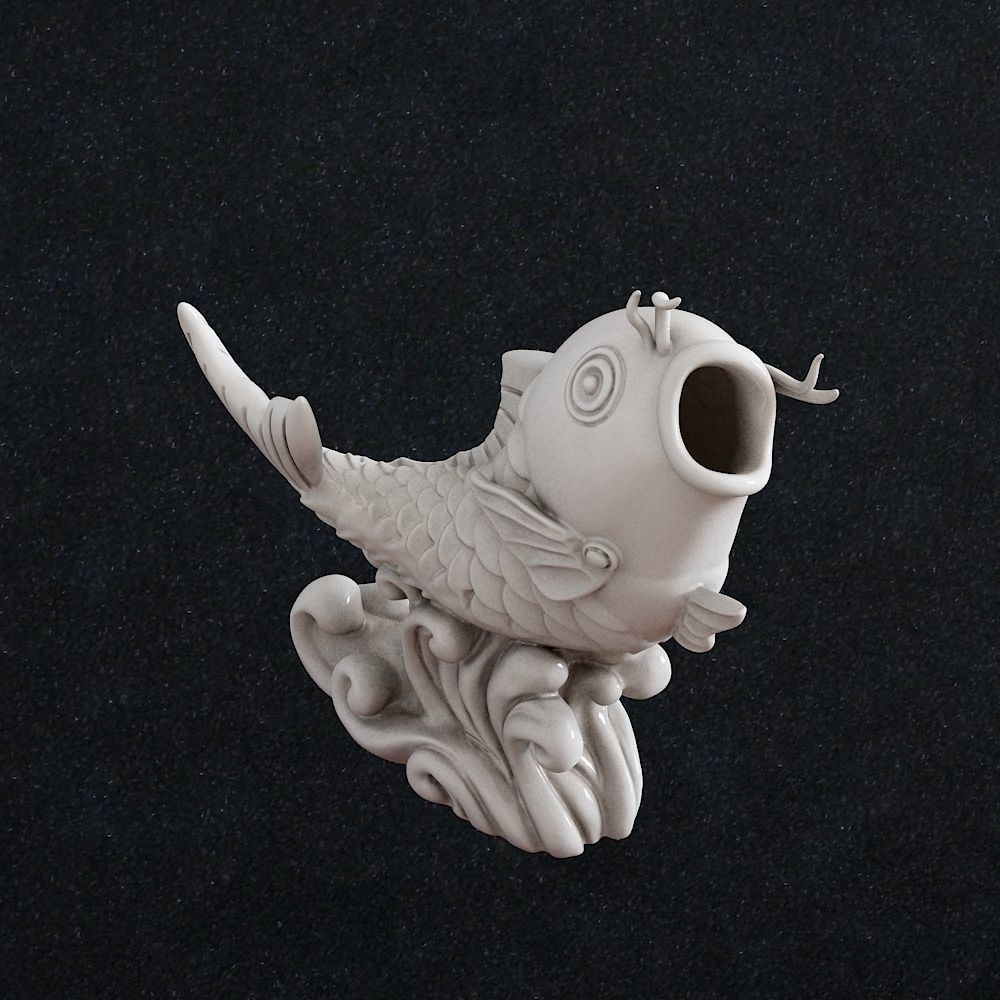 Fish Statue 3D print model_1