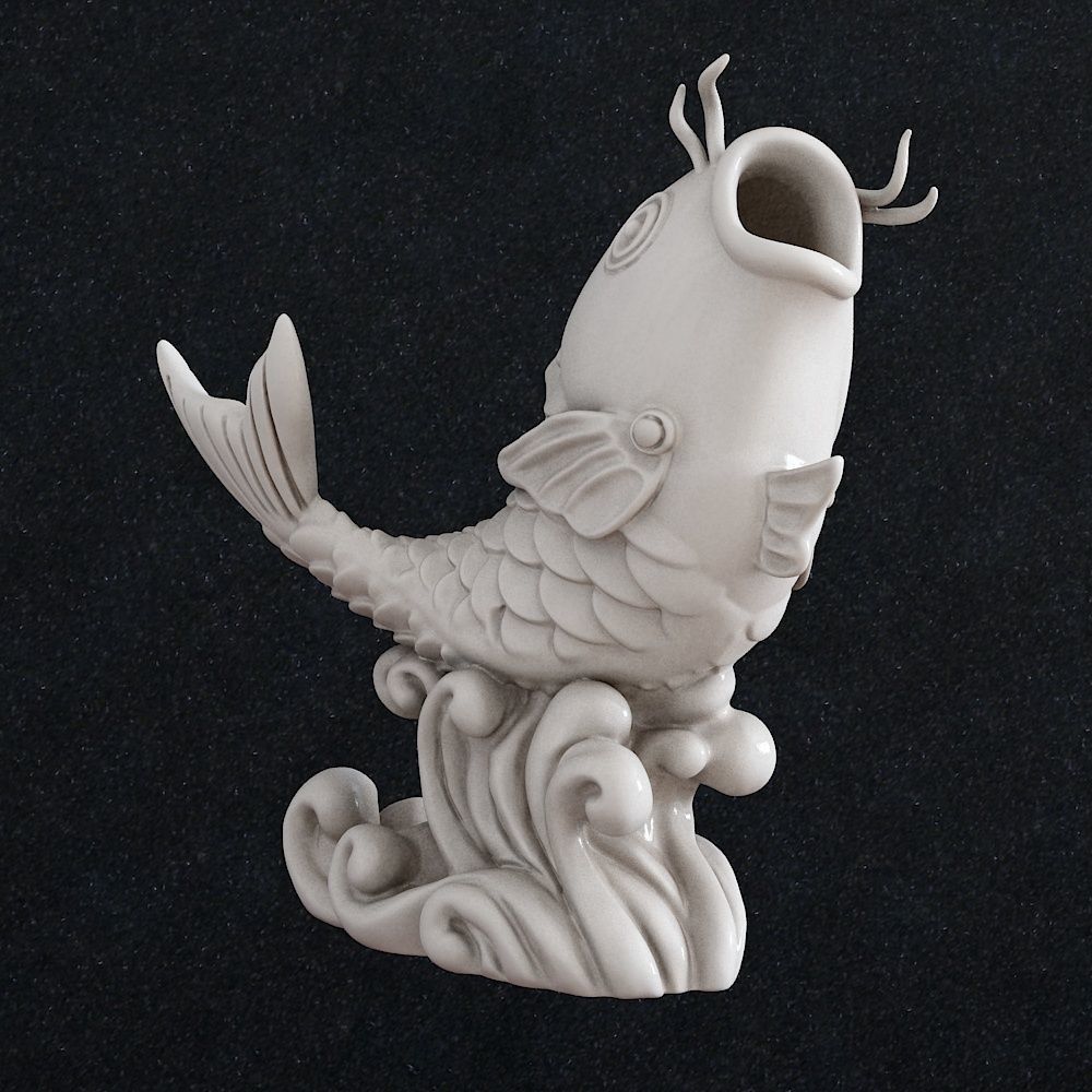 Fish Statue 3D print model_3
