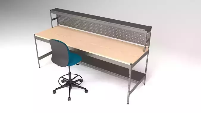 Metal and Wood Workbench - 900mm high and 2520mm long