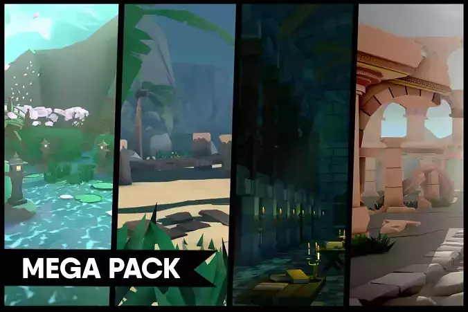 LowPoly Environment Mega Pack Low-poly 3D model