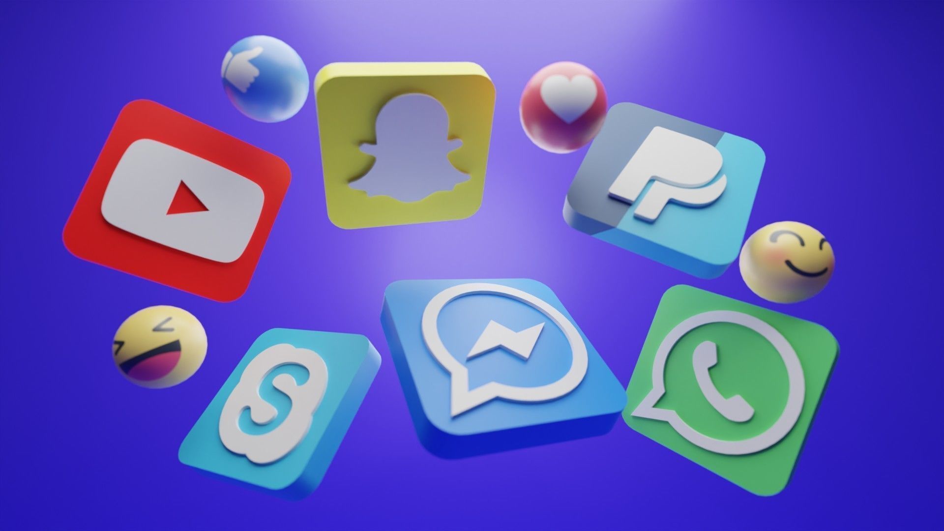 Icon Set 3D model Low-poly 3D model social media icons Low-poly 3D model_2