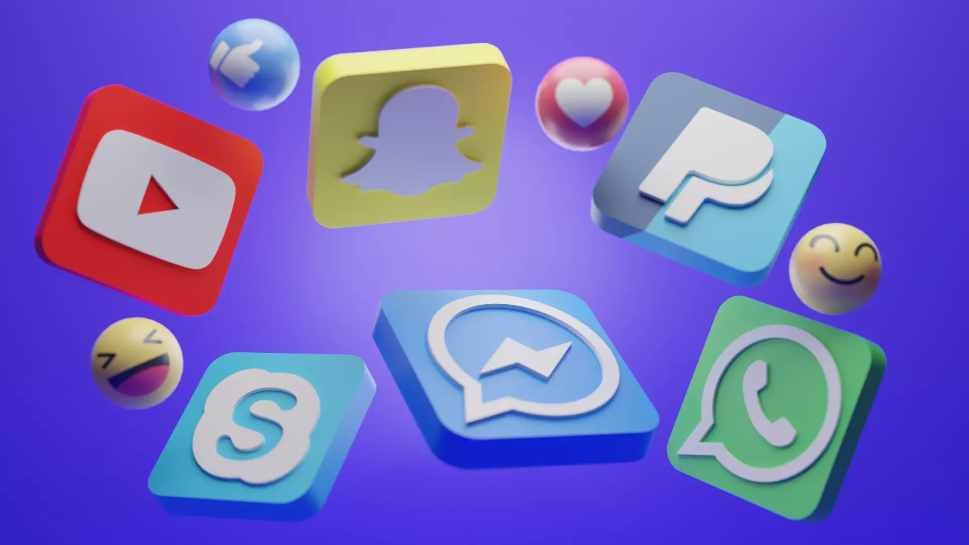 Icon Set 3D model Low-poly 3D model social media icons Low-poly 3D model_0