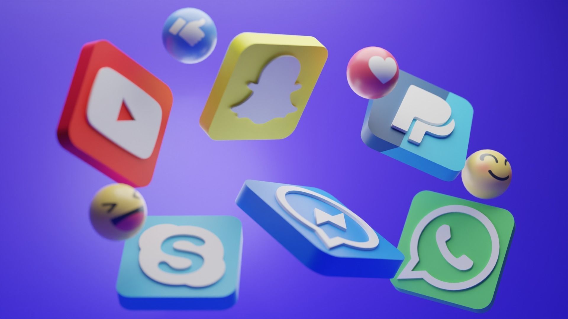 Icon Set 3D model Low-poly 3D model social media icons Low-poly 3D model_3