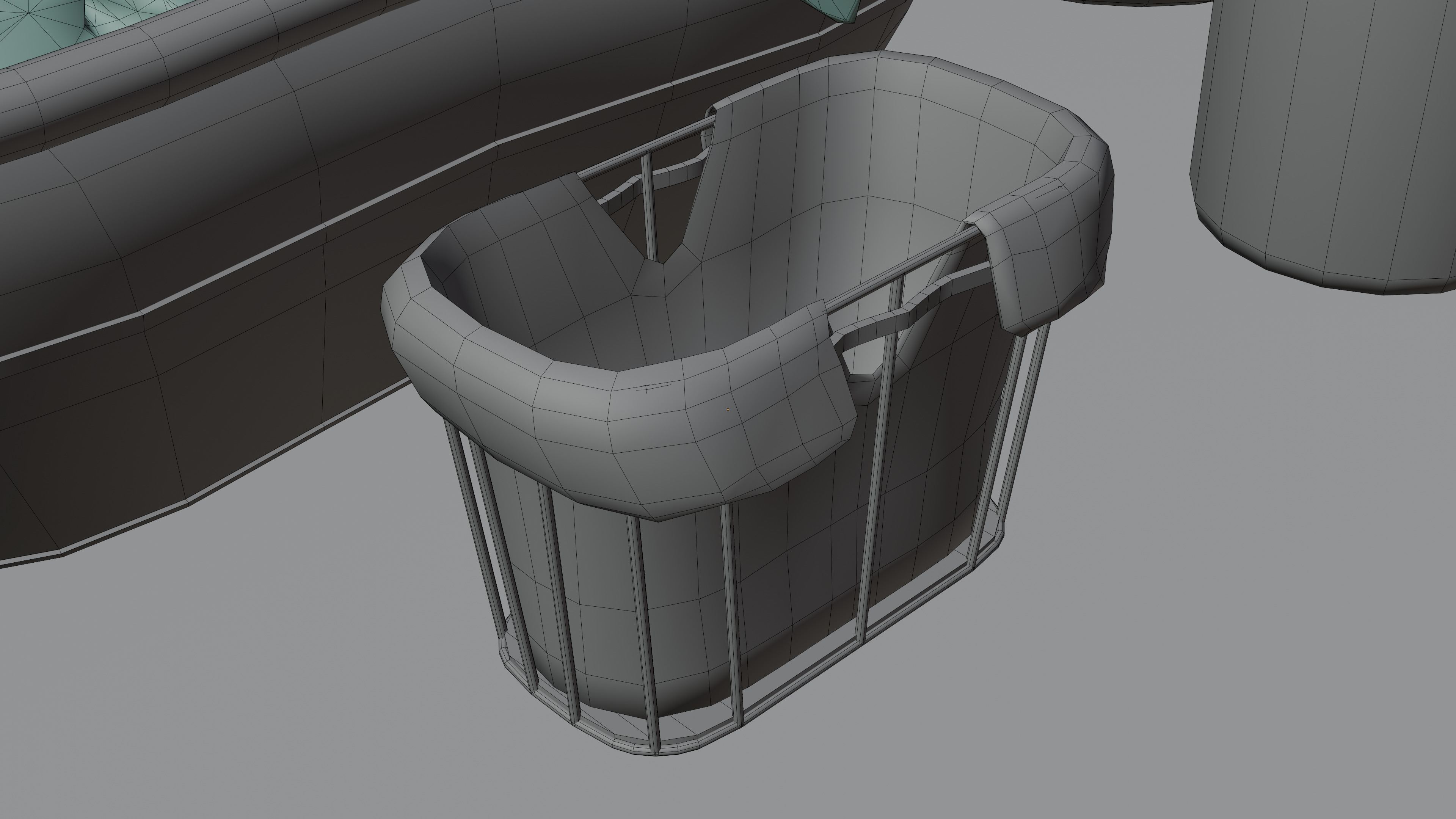 Basket Pack With Pile Low-poly 3D model_12