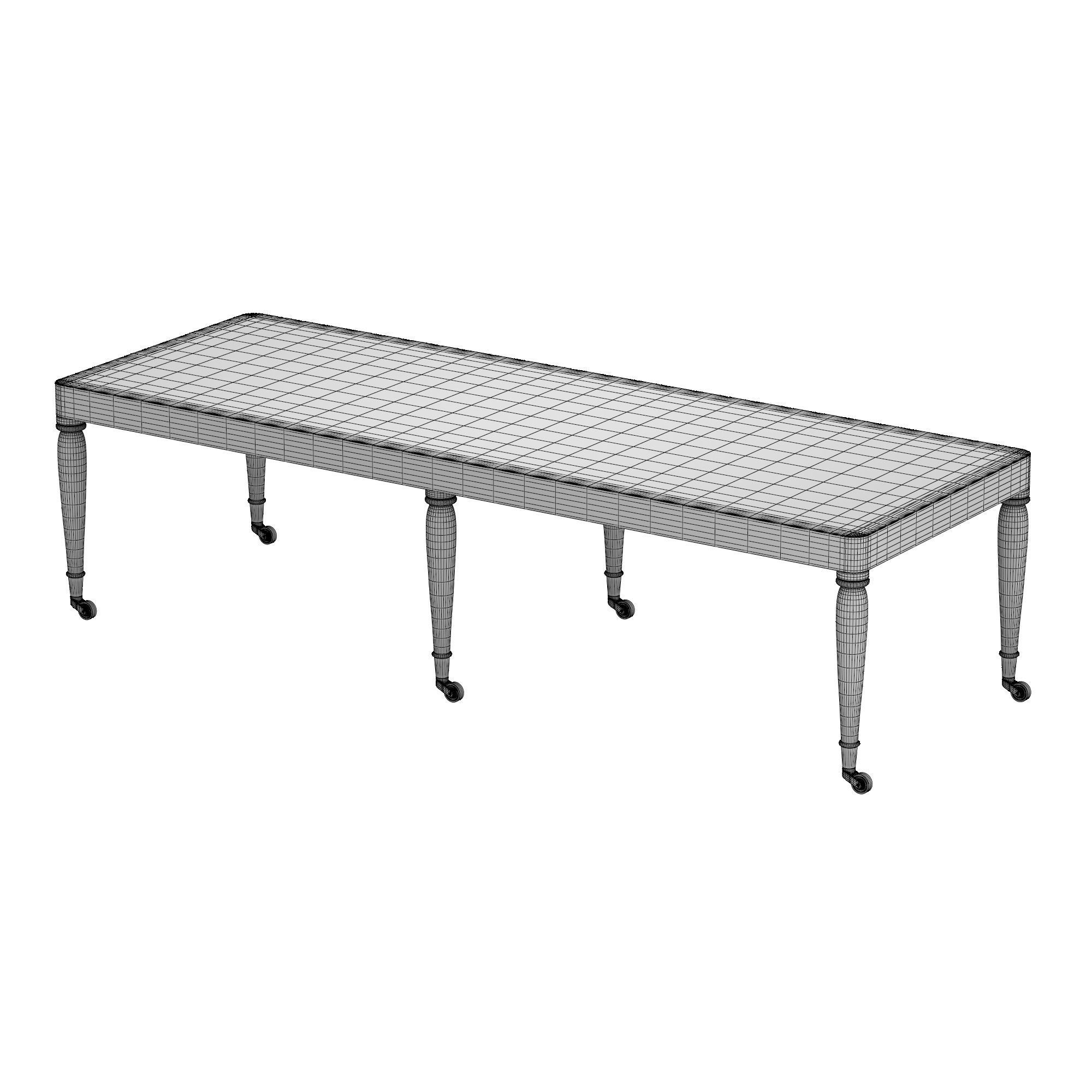 Shaker Dining Table 3D model_4