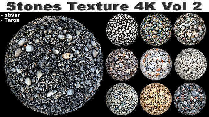 Texture Stones Texture 4K Vol 2 VR / AR / low-poly | CGTrader