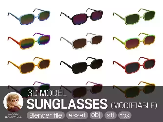 Sunglasses - Character Design Fashion 3D model