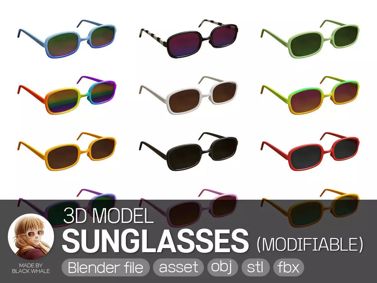 Sunglasses - Character Design Fashion 3D model