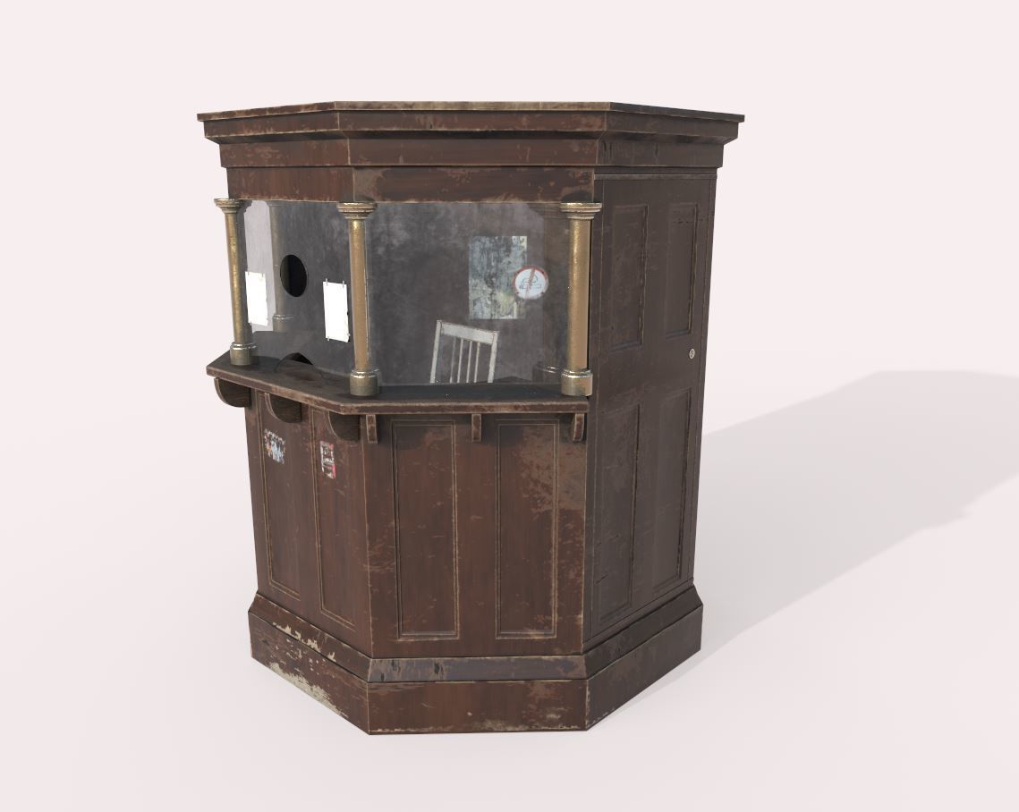 Ticket Booth 3D model_3