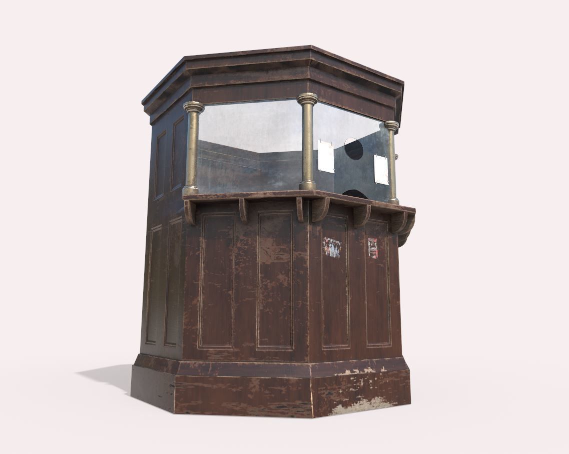 Ticket Booth 3D model_2