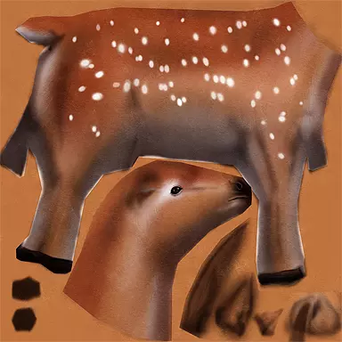 3d models deer and fawn Free 3D model_0