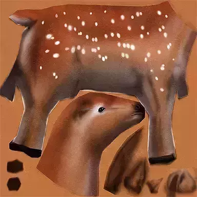 3d models deer and fawn