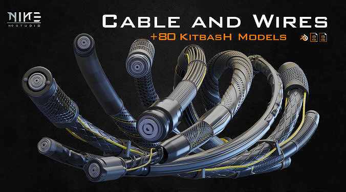 Cable and Wires and Cable Element 3D model