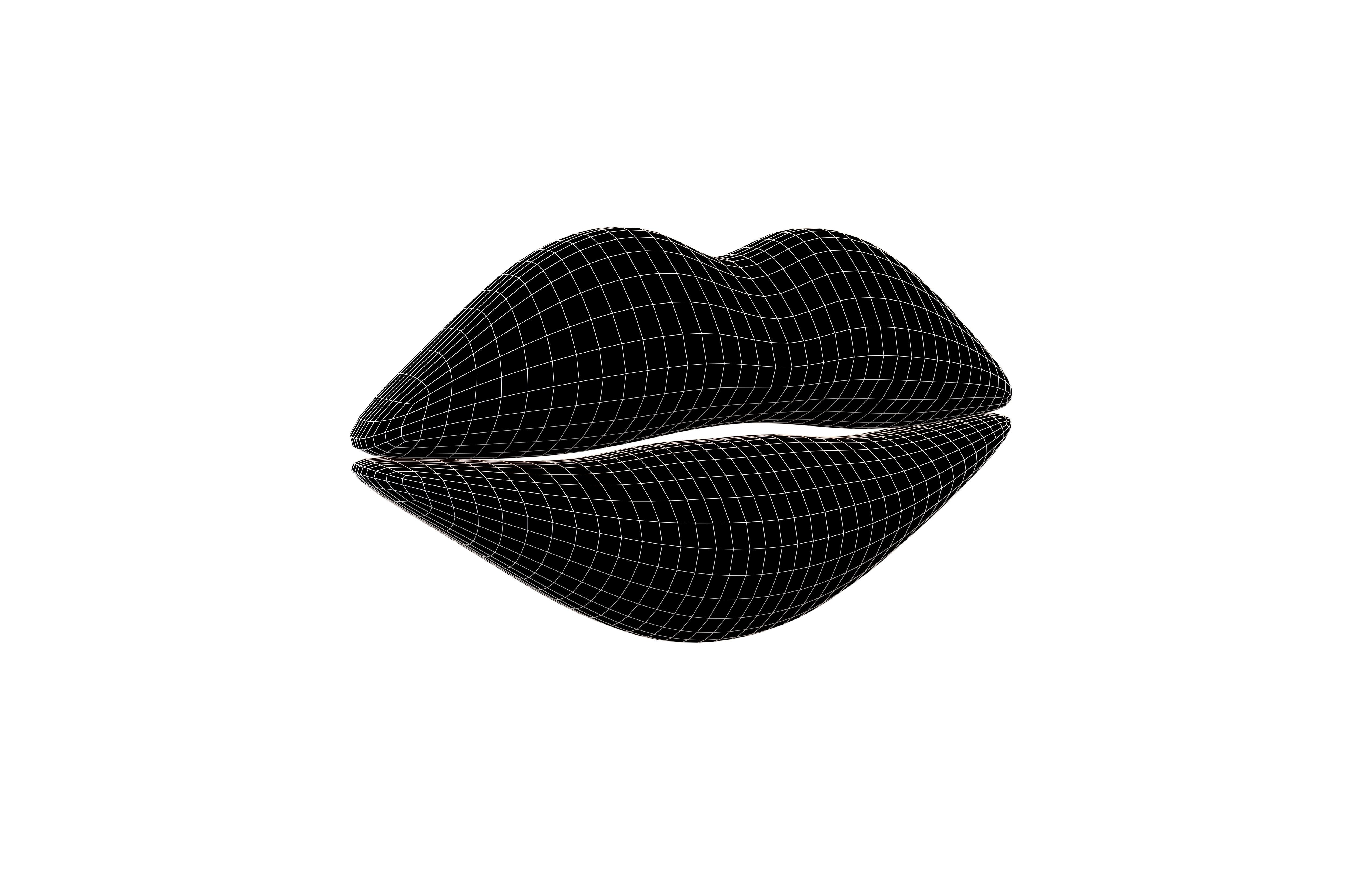 Cartoon Lips v1 001 Low-poly 3D model_7