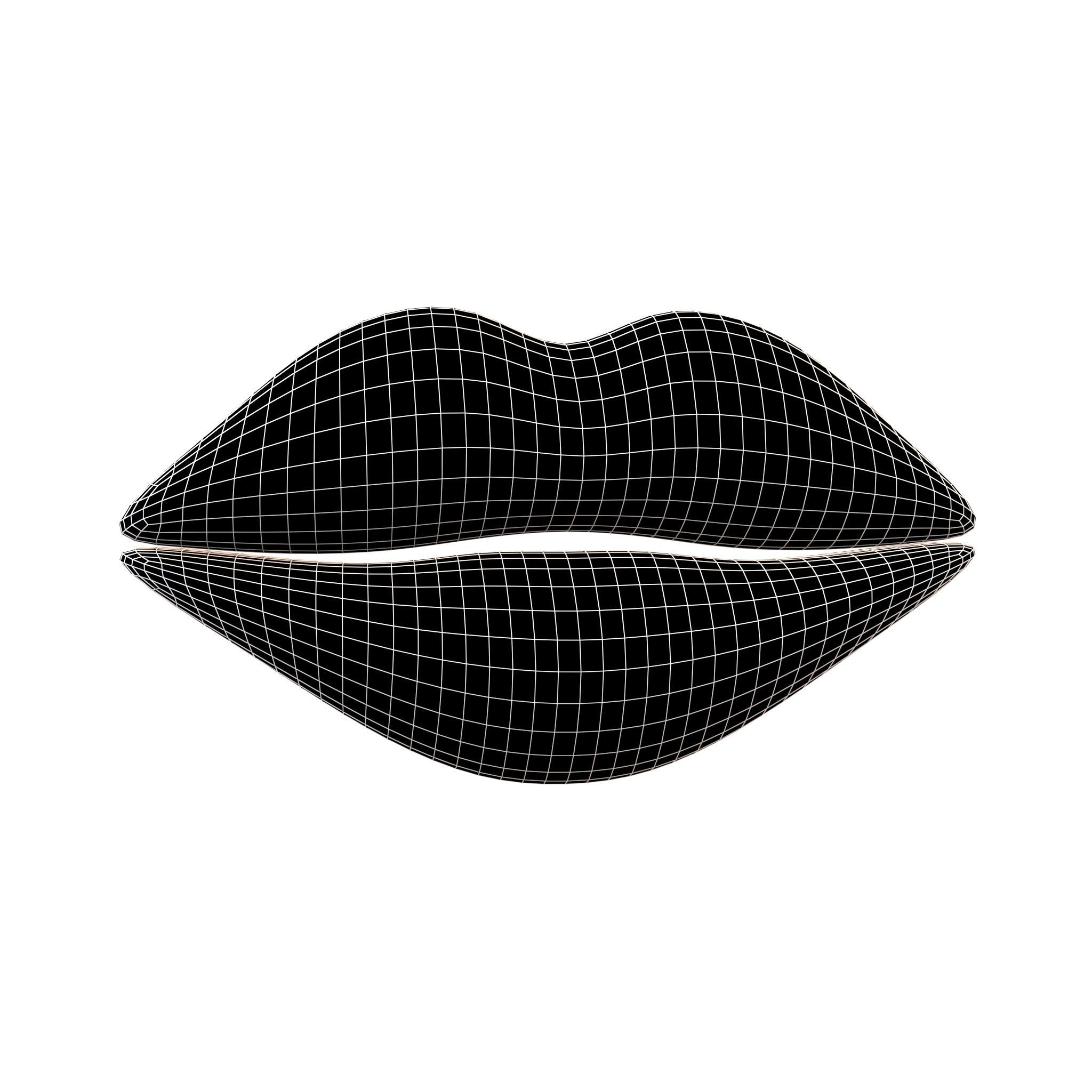 Cartoon Lips v1 001 Low-poly 3D model_4