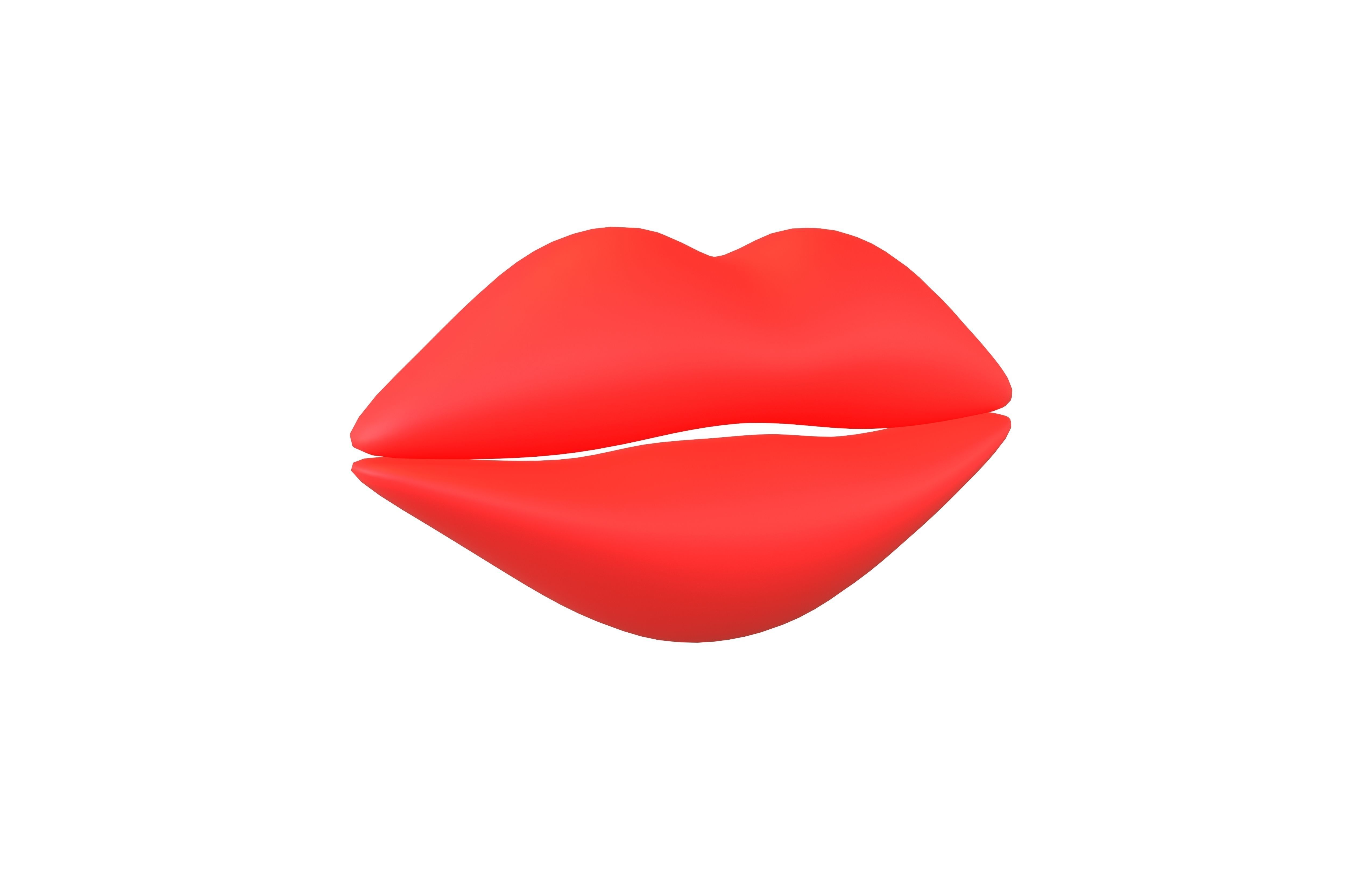 Cartoon Lips v1 001 Low-poly 3D model_3