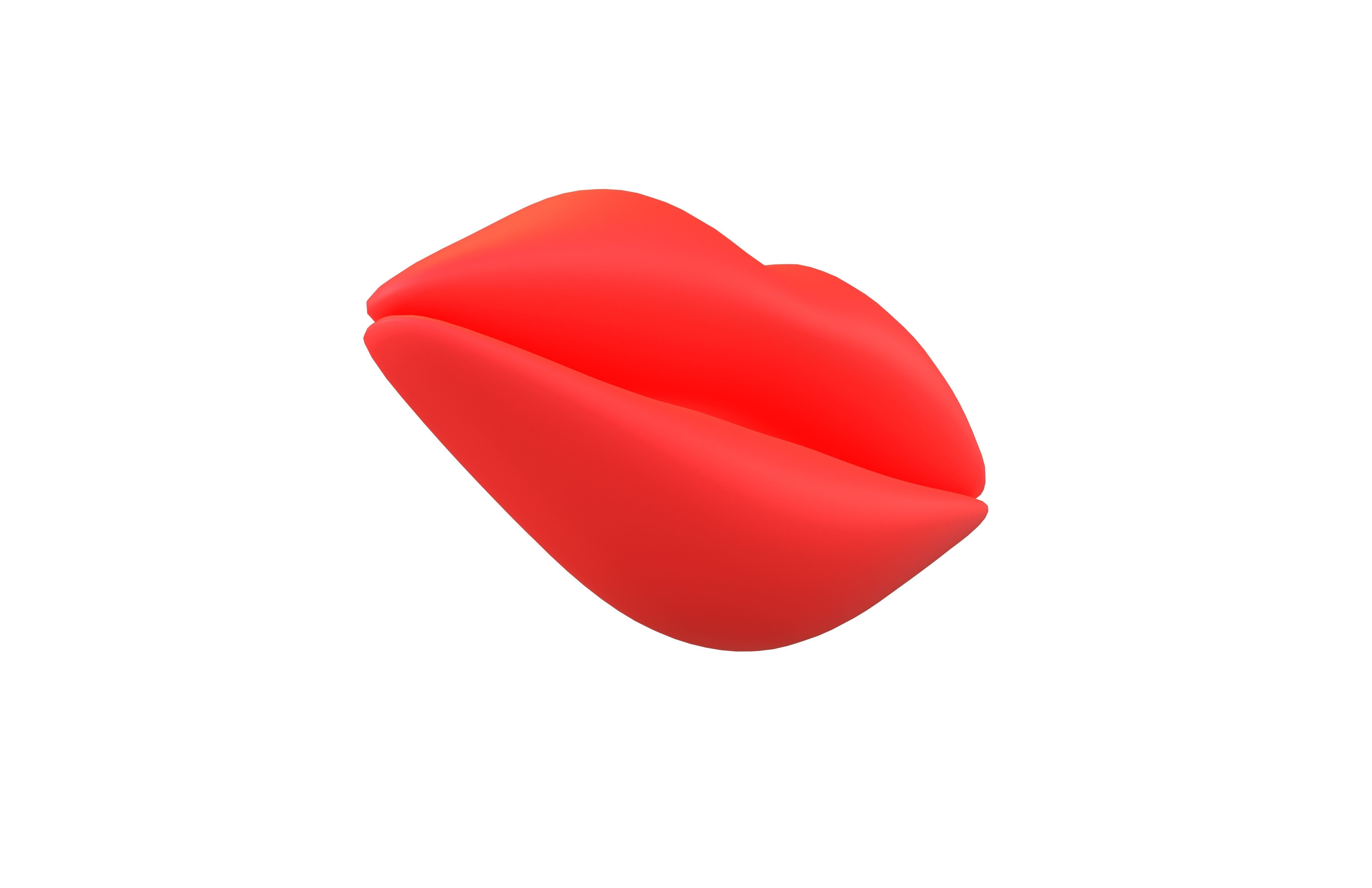 Cartoon Lips v1 001 Low-poly 3D model_2