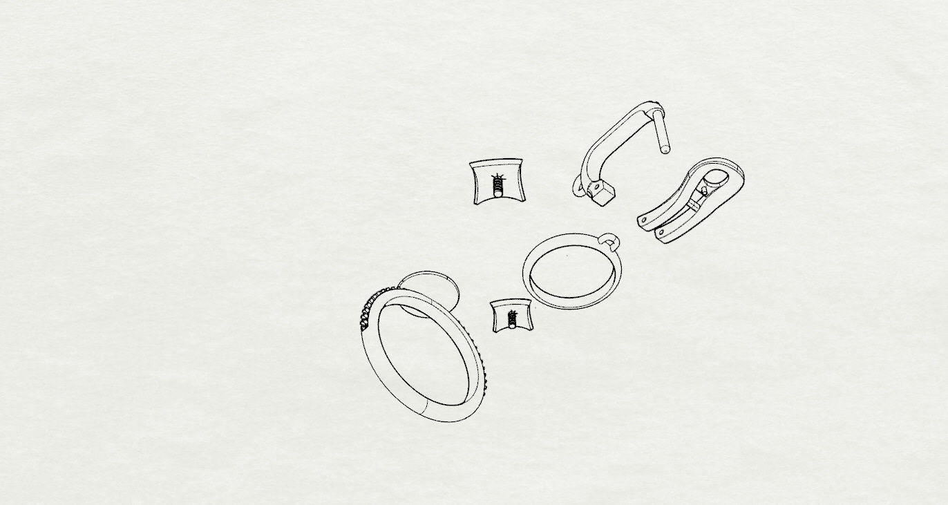 Ring and Earrings 3D print model 3D print model_22