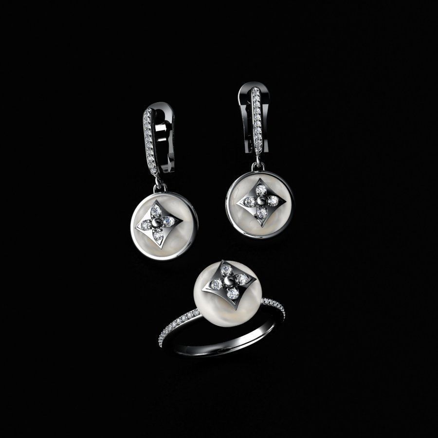 Ring and Earrings 3D print model 3D print model_1