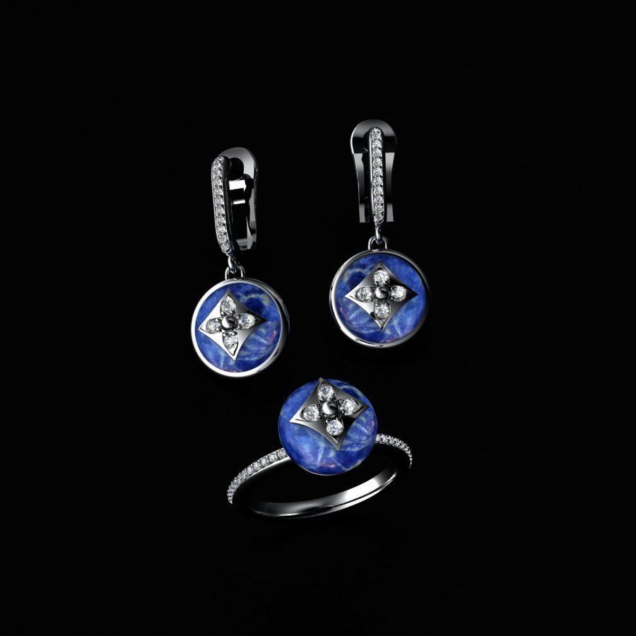 Ring and Earrings 3D print model 3D print model_3