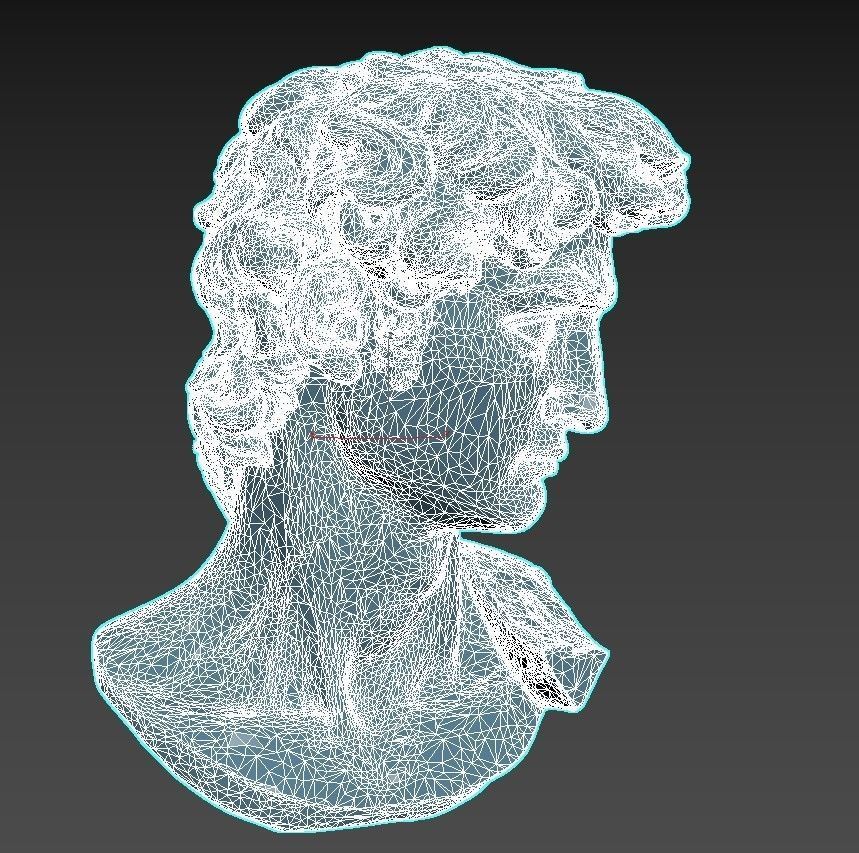 Ruined antique bust with insides of a skull 3D model_7