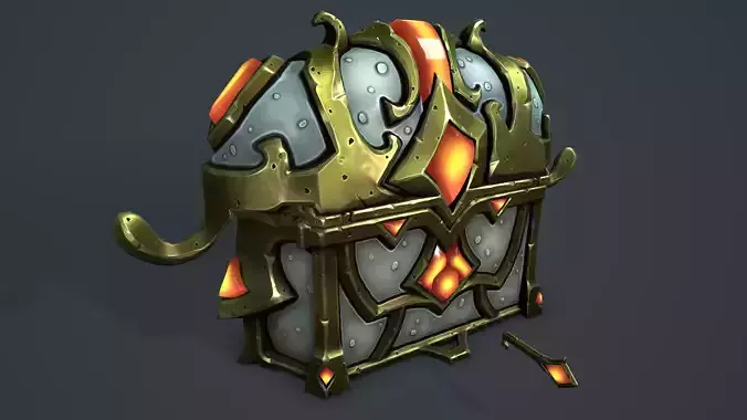 Mountain chest Low-poly 3D model