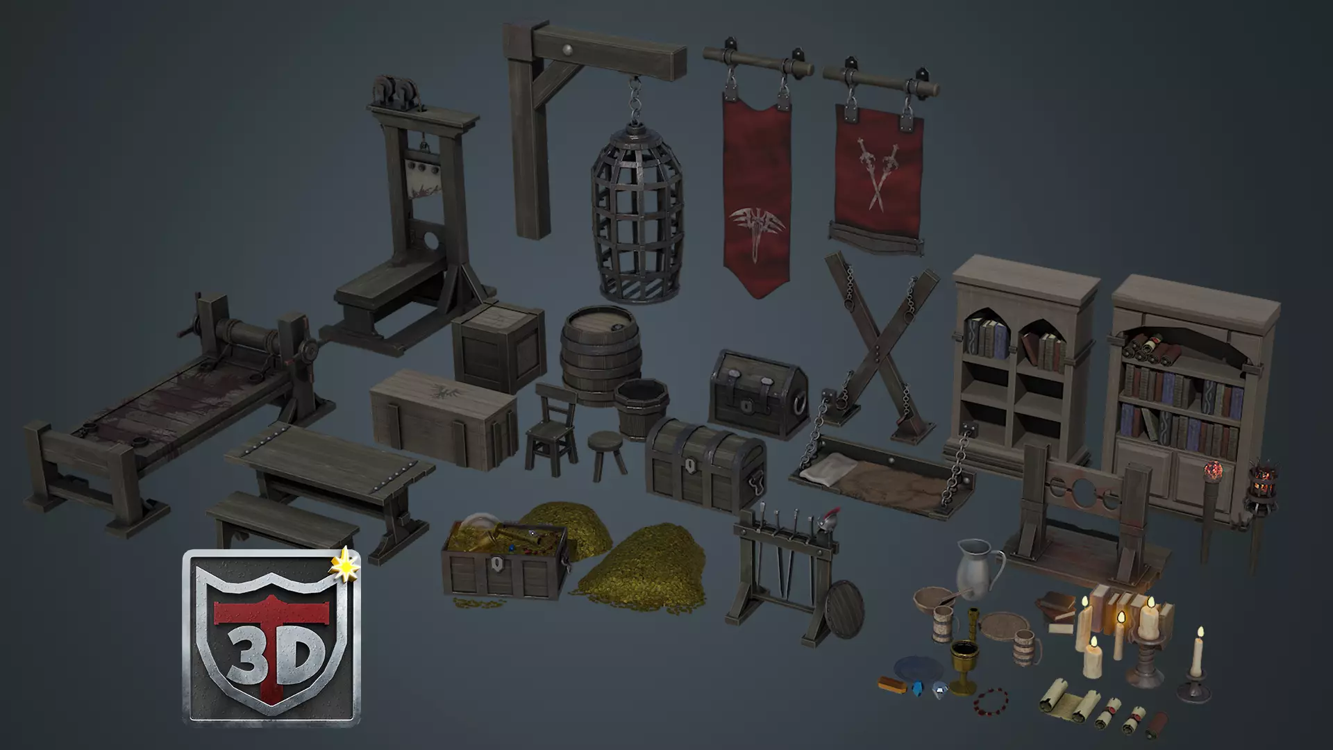 Blender 3 Become a Prop Artist Dungeon Pack 3D model