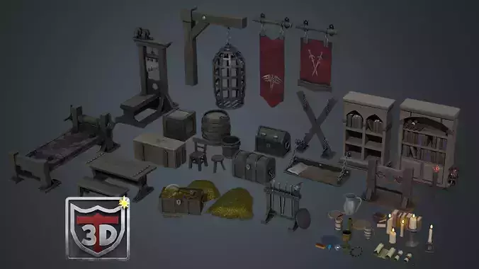 Blender 3 Become a Prop Artist Dungeon Pack 3D model