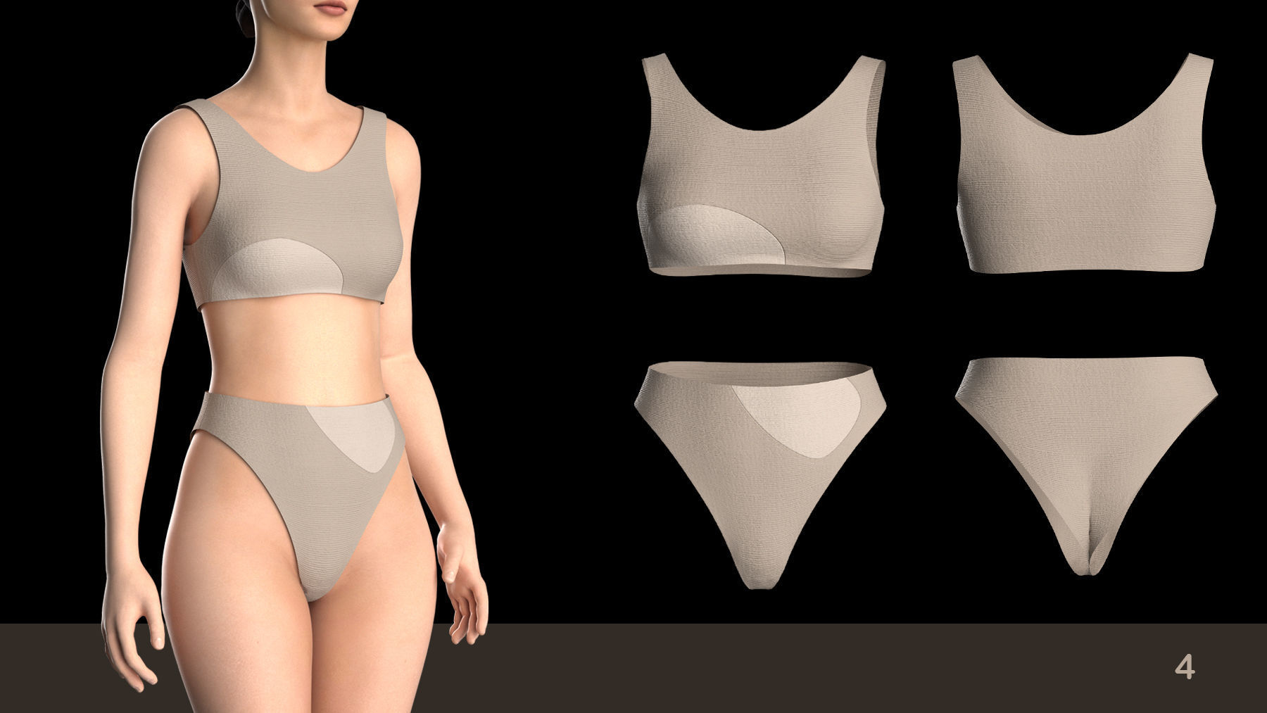 8 BIKINI SWIMSUIT PACK  3D model_4