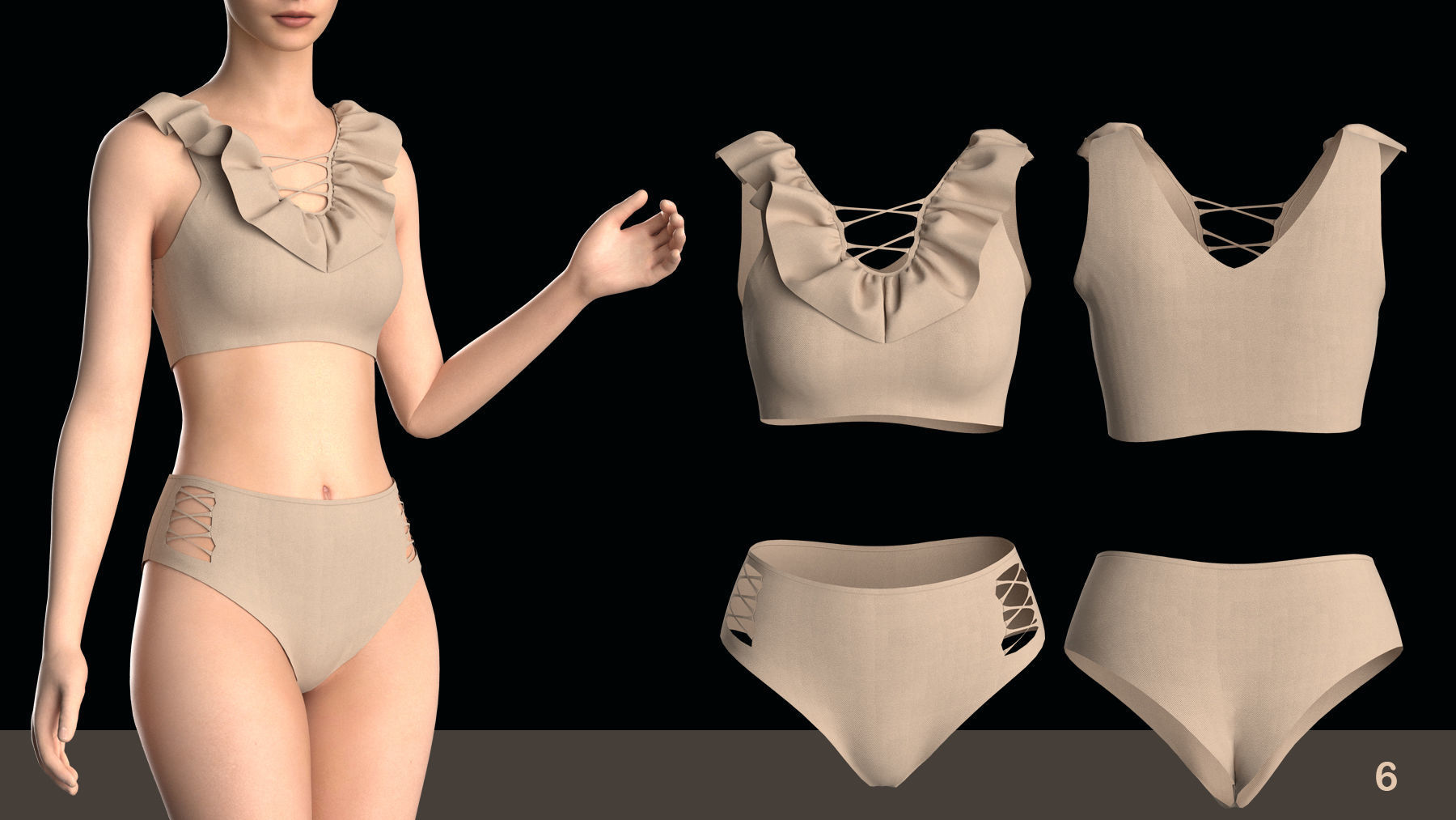 8 BIKINI SWIMSUIT PACK  3D model_6