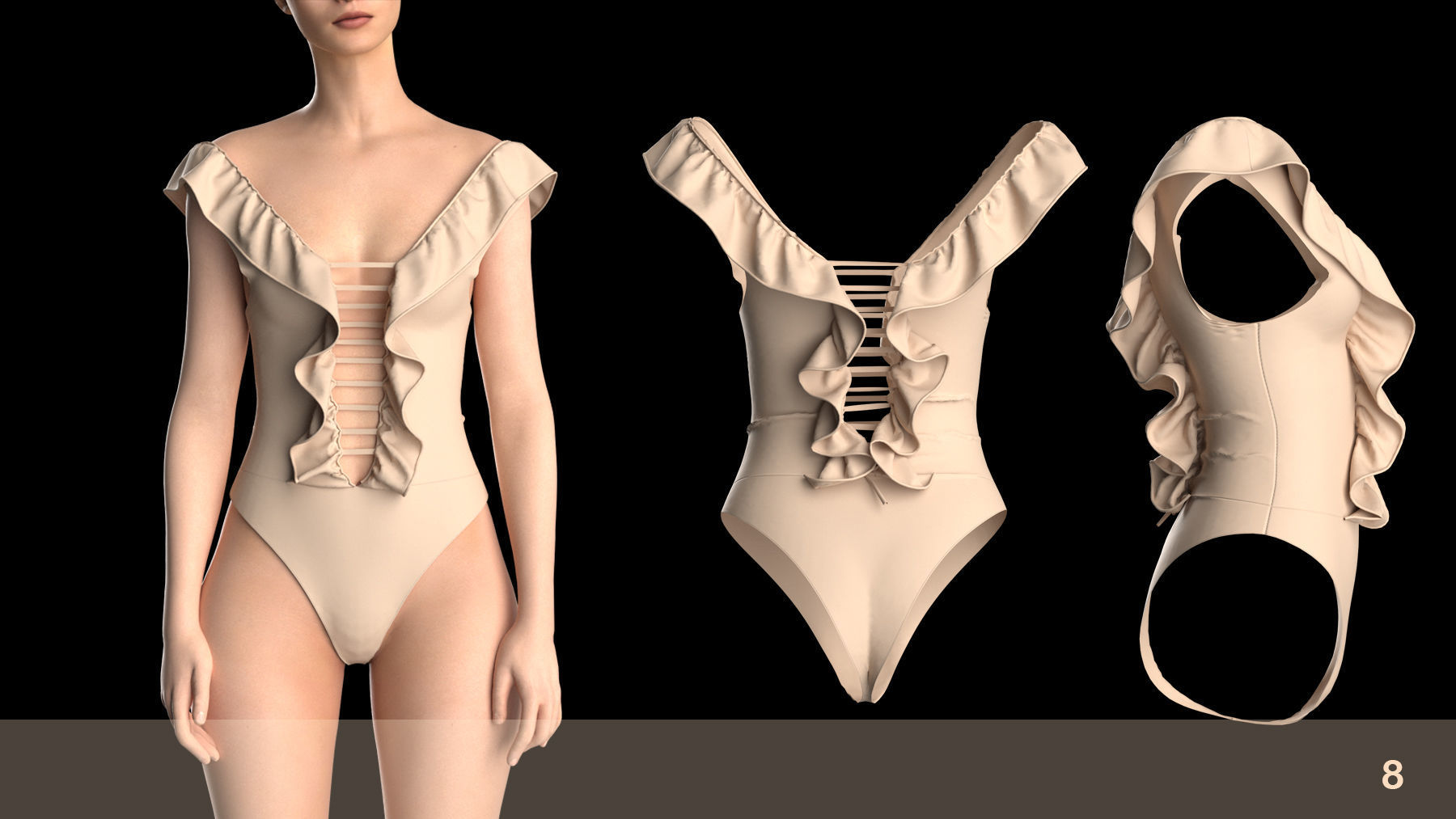 8 BIKINI SWIMSUIT PACK  3D model_7