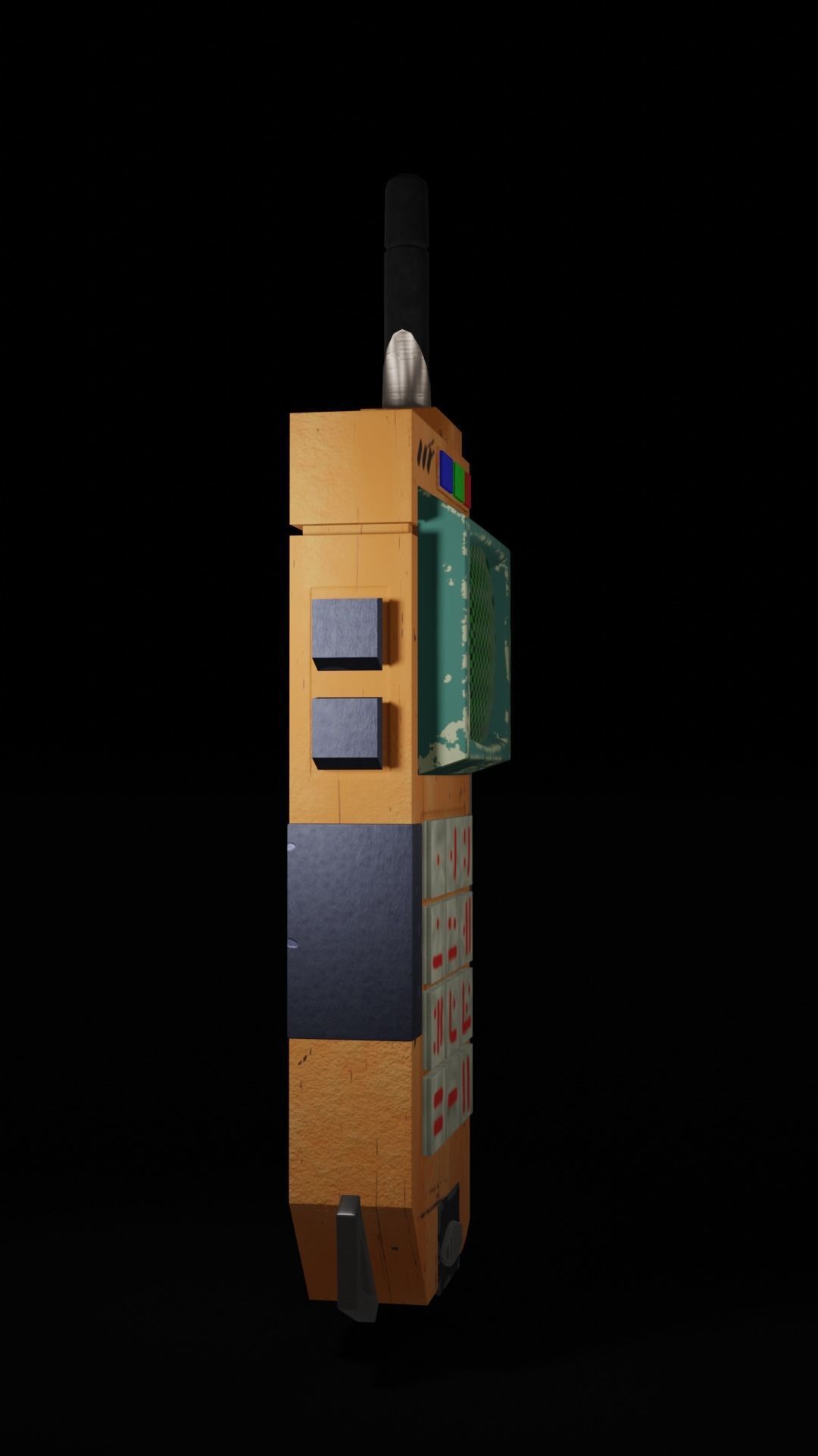 Transmitter walkie talkie Low-poly 3D model_8