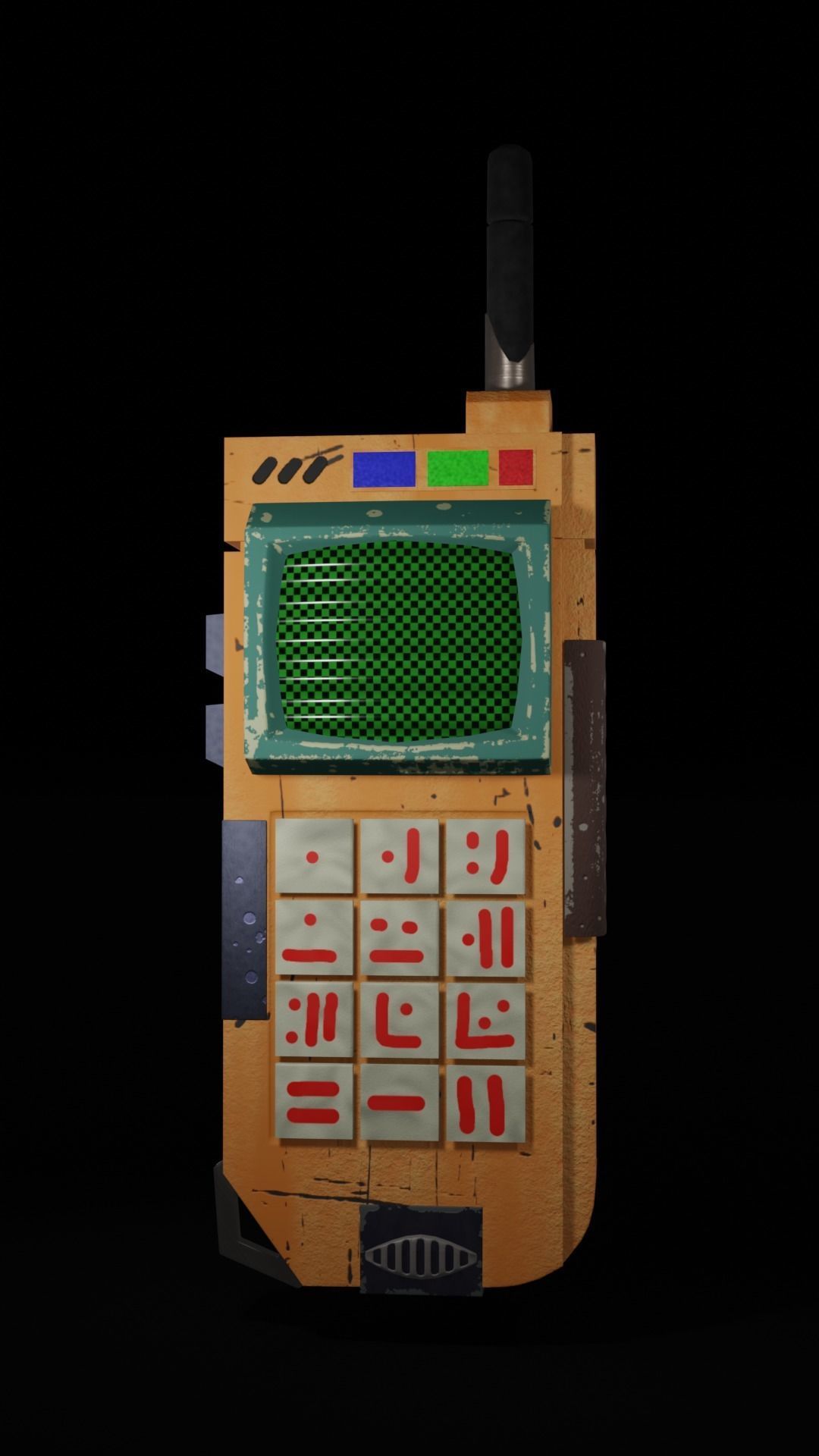 Transmitter walkie talkie Low-poly 3D model_6