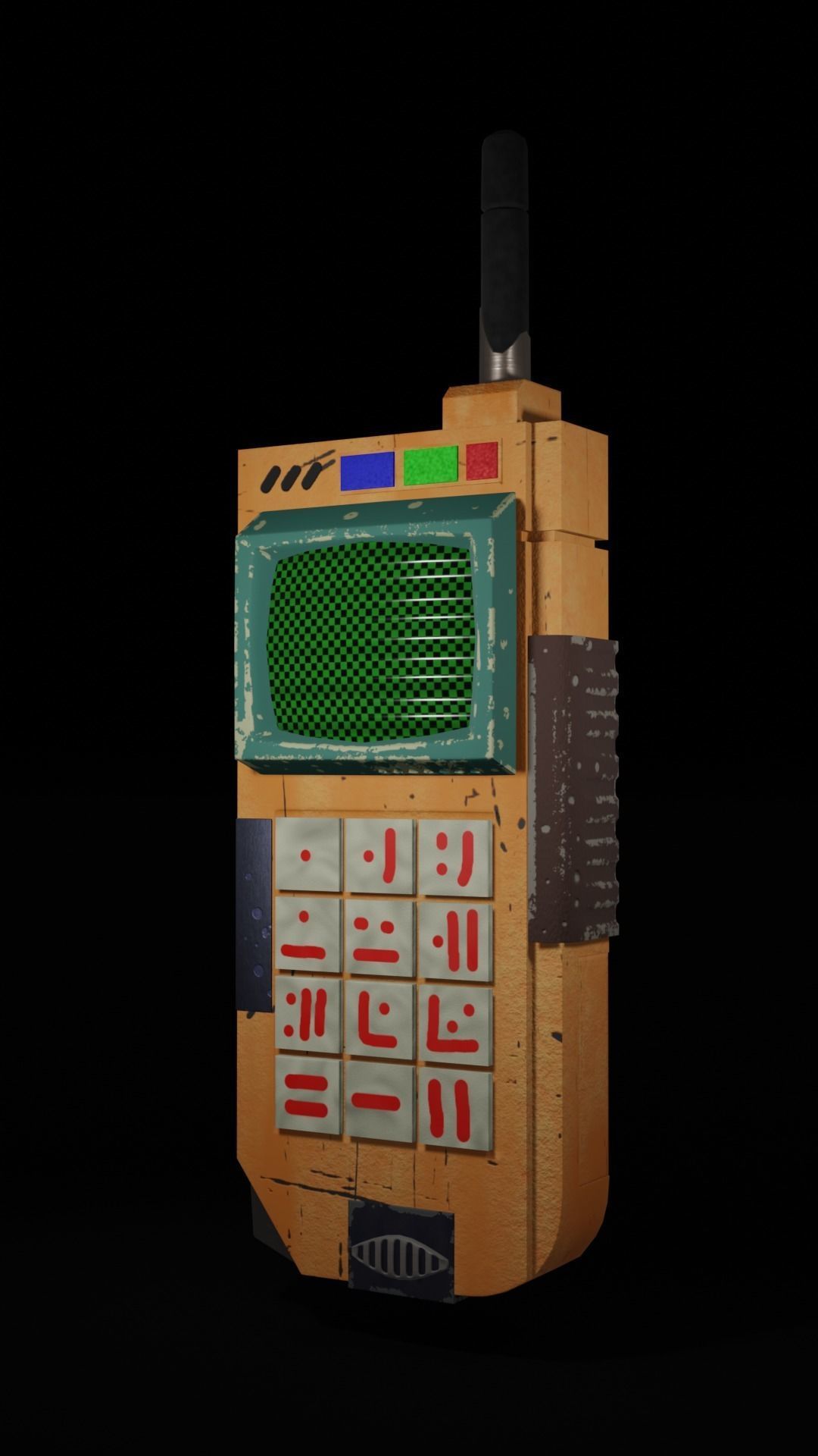Transmitter walkie talkie Low-poly 3D model_5