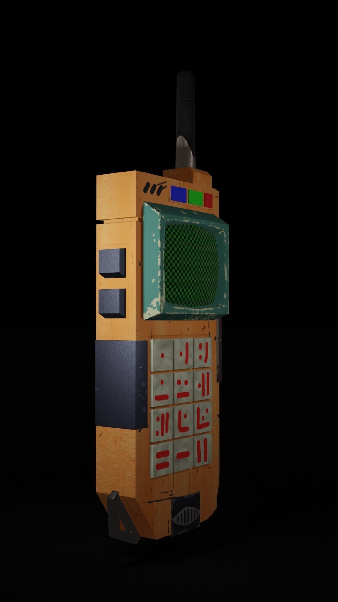 Transmitter walkie talkie Low-poly 3D model_7