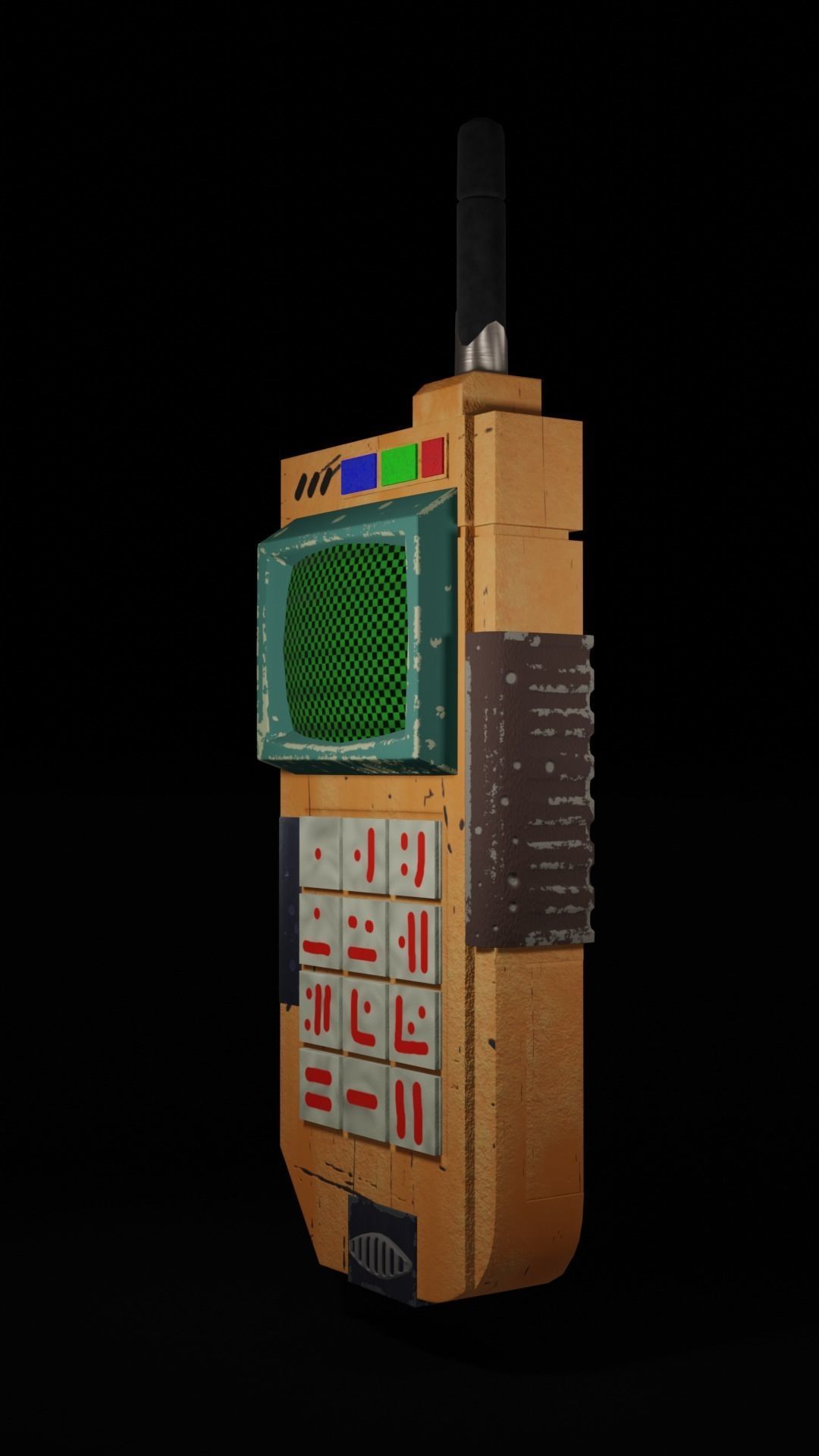 Transmitter walkie talkie Low-poly 3D model_4