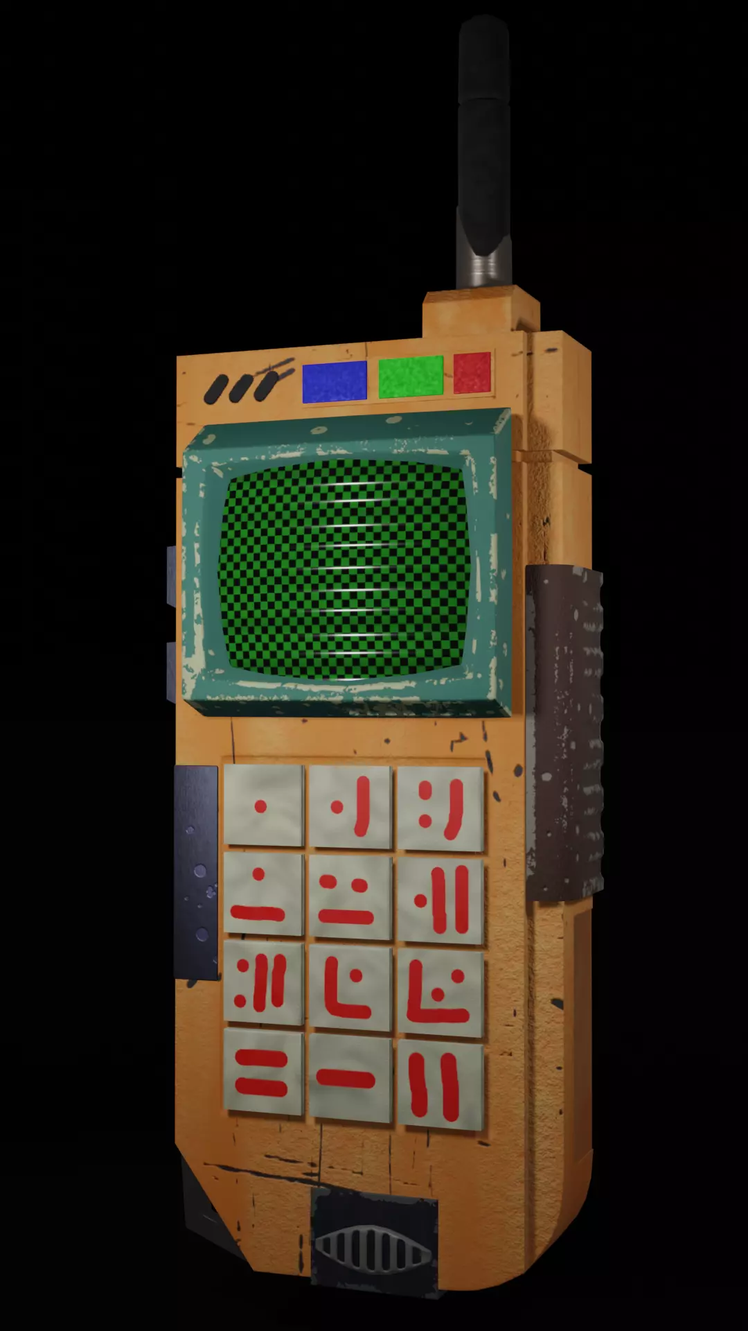 Transmitter walkie talkie Low-poly 3D model_0