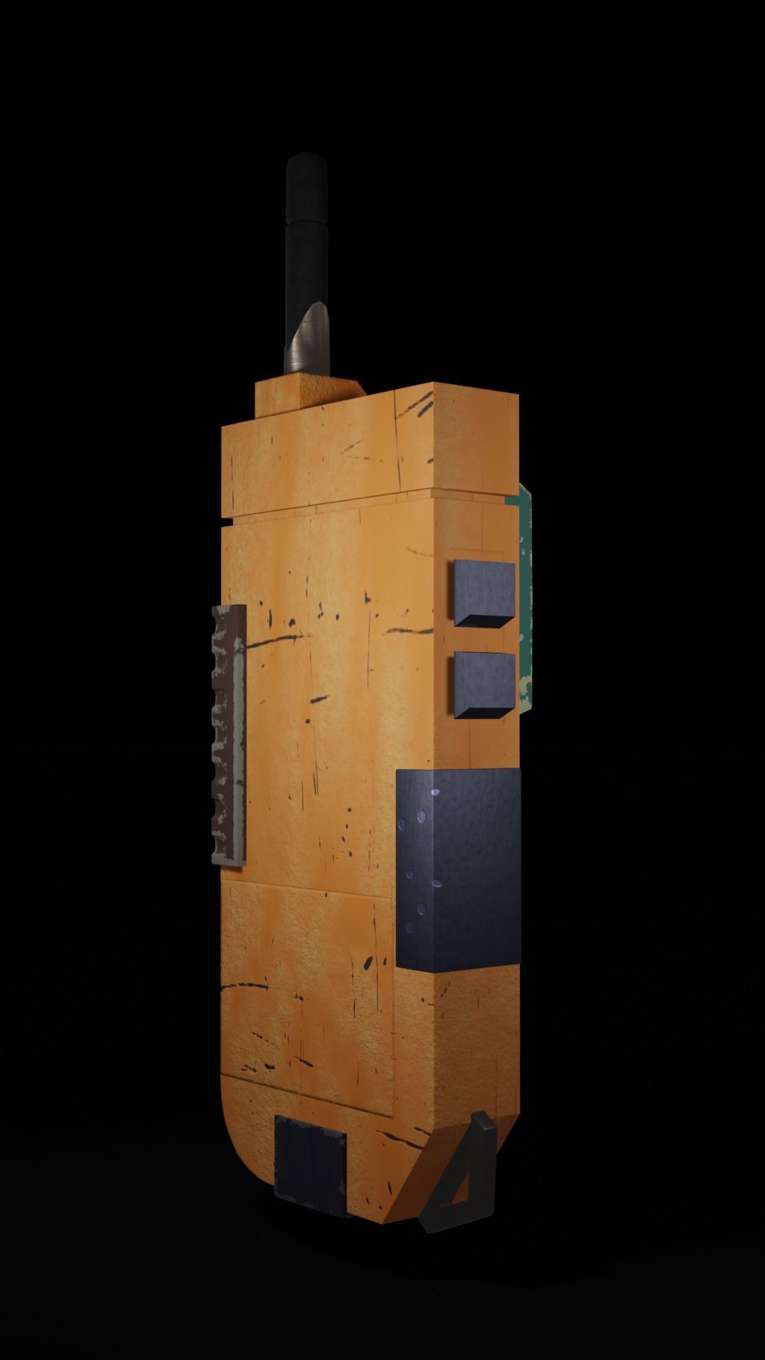 Transmitter walkie talkie Low-poly 3D model_10