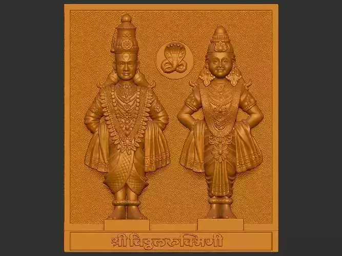 Vitthal Rukmini design with frame