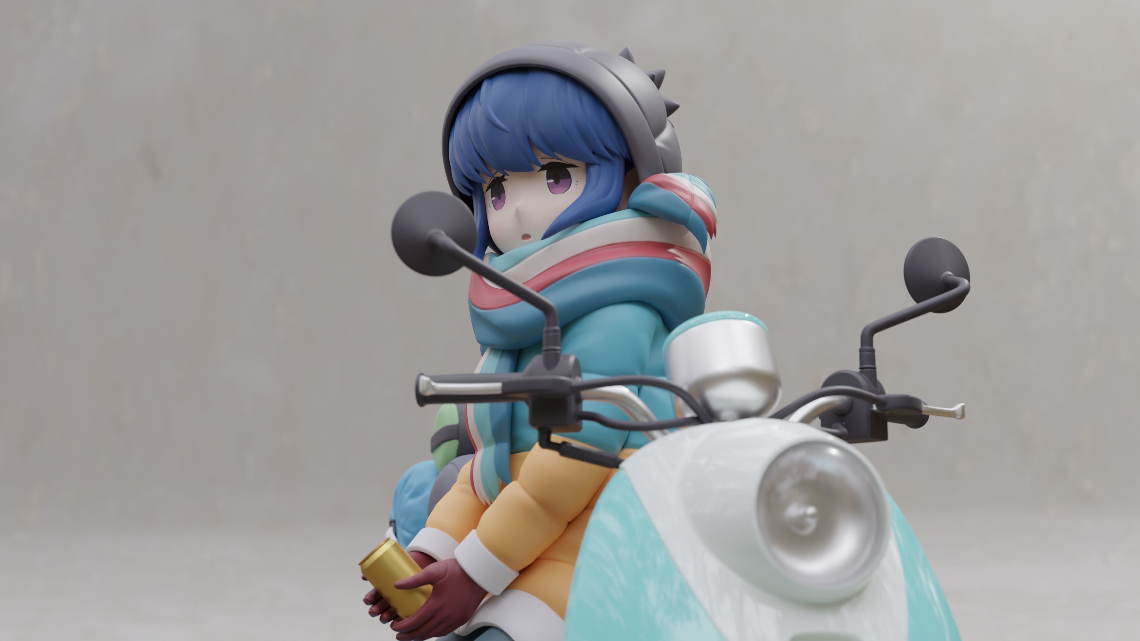 Shima Rin - Yuru Camp 3D Print Figurine 3D print model_30