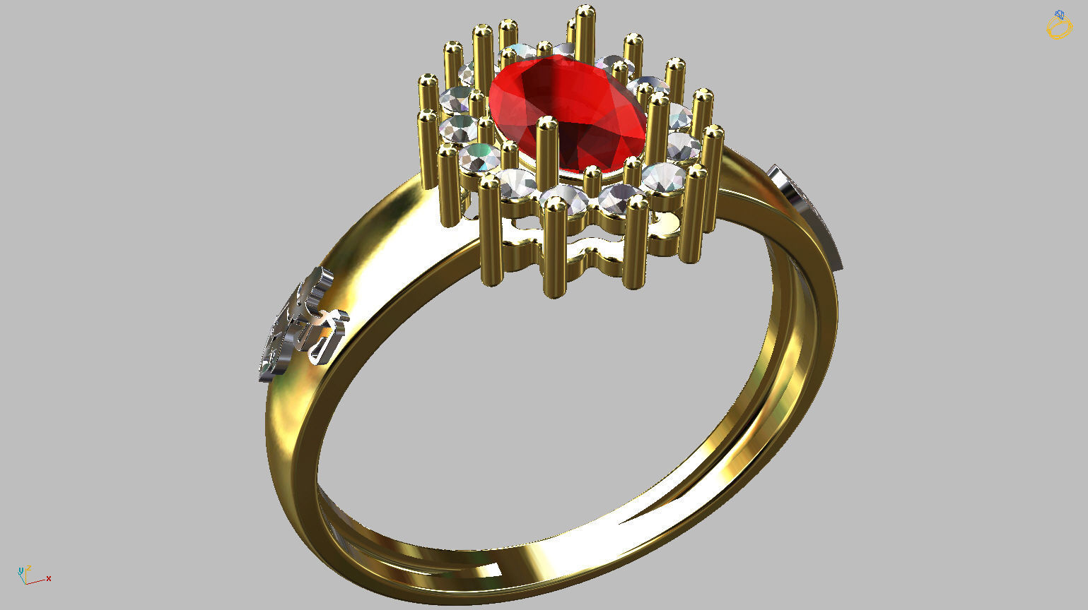 Graduation Ring 3D print model_11