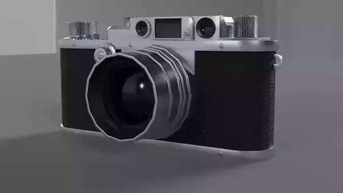 Photo camera Low-poly 3D model