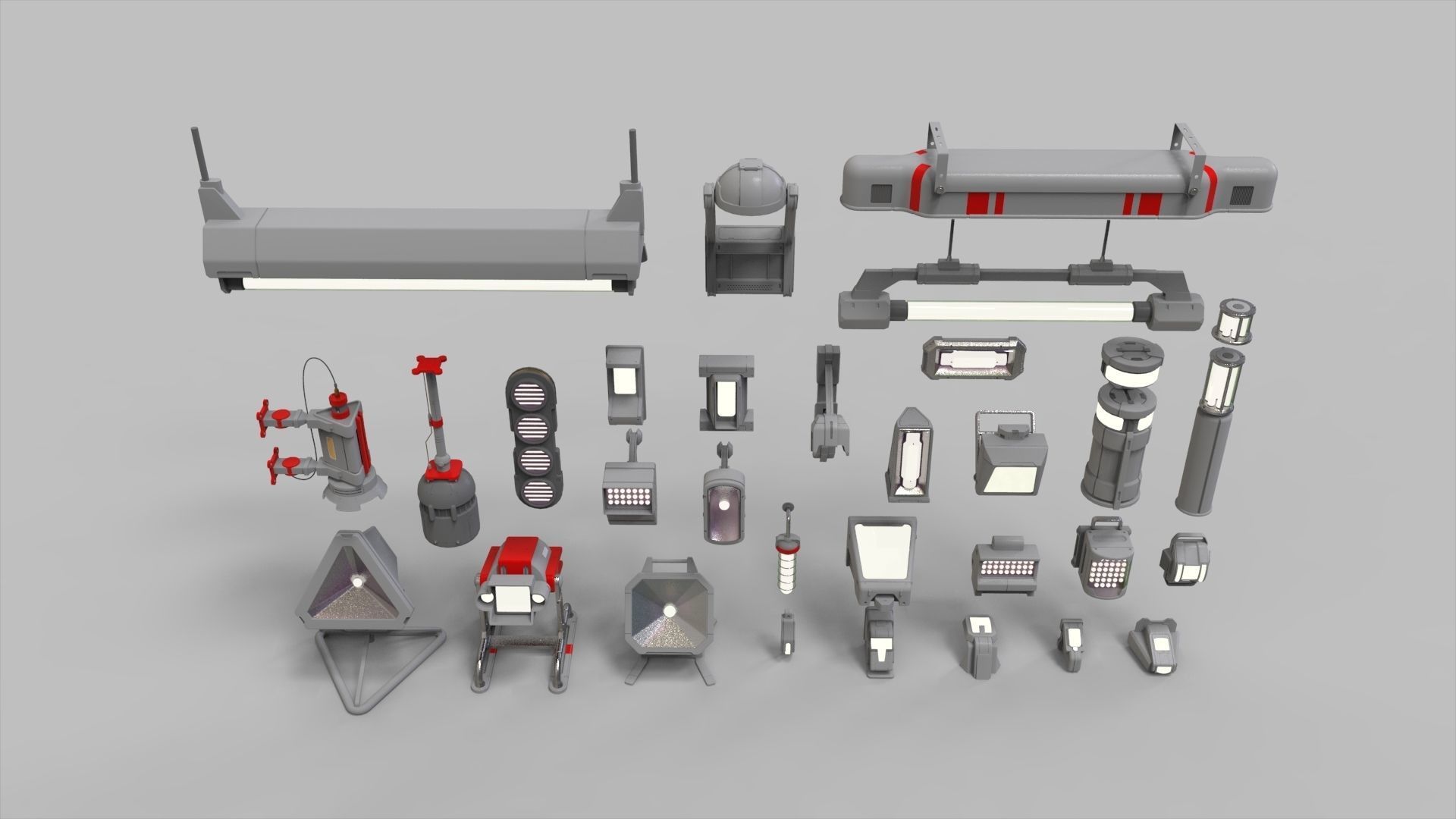 sci fi lighting 9 3D model_2