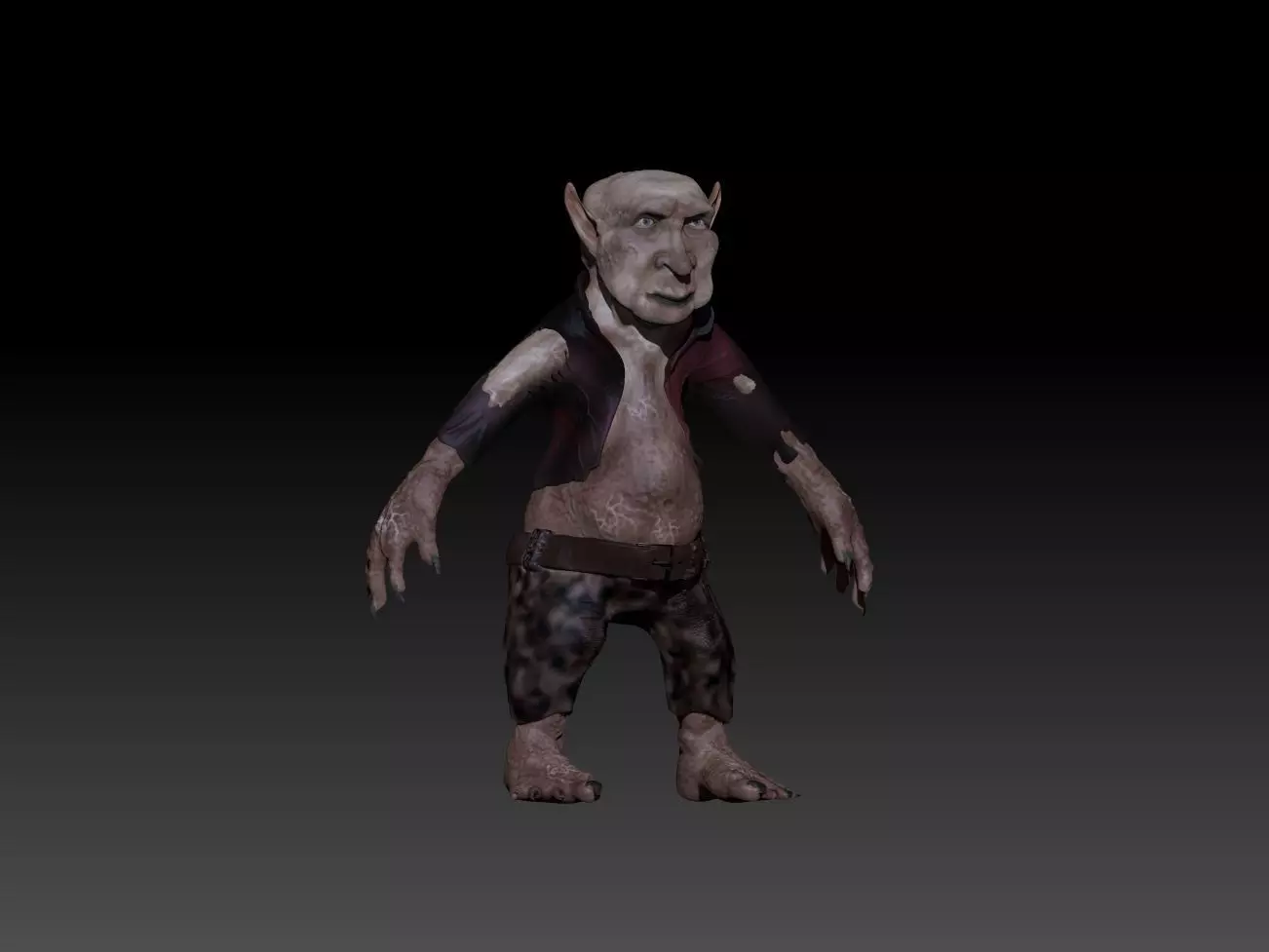 Goblin character Low-poly 3D model_0