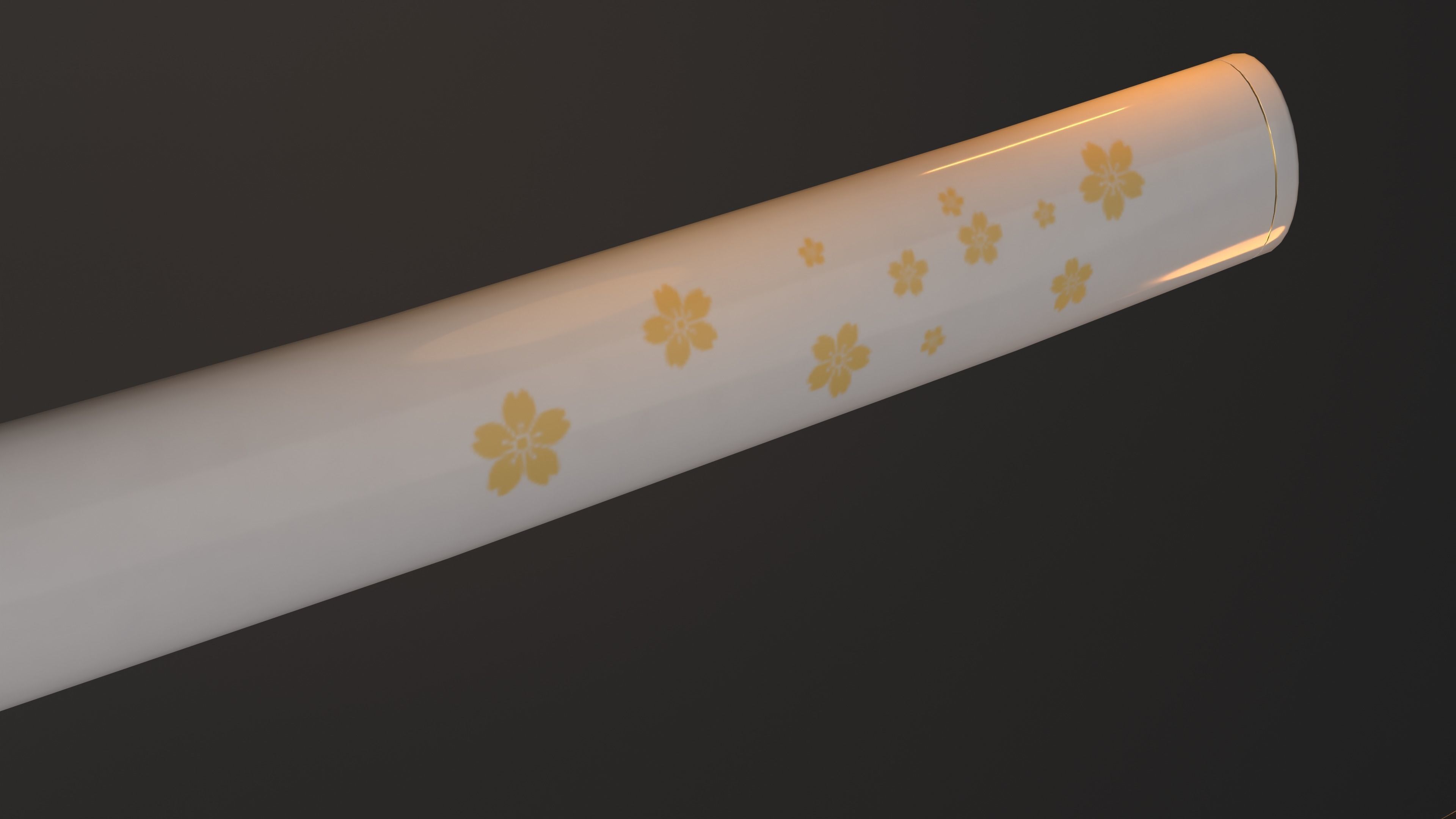 Weapon Katana Sword Blade Sakura 3D model_2