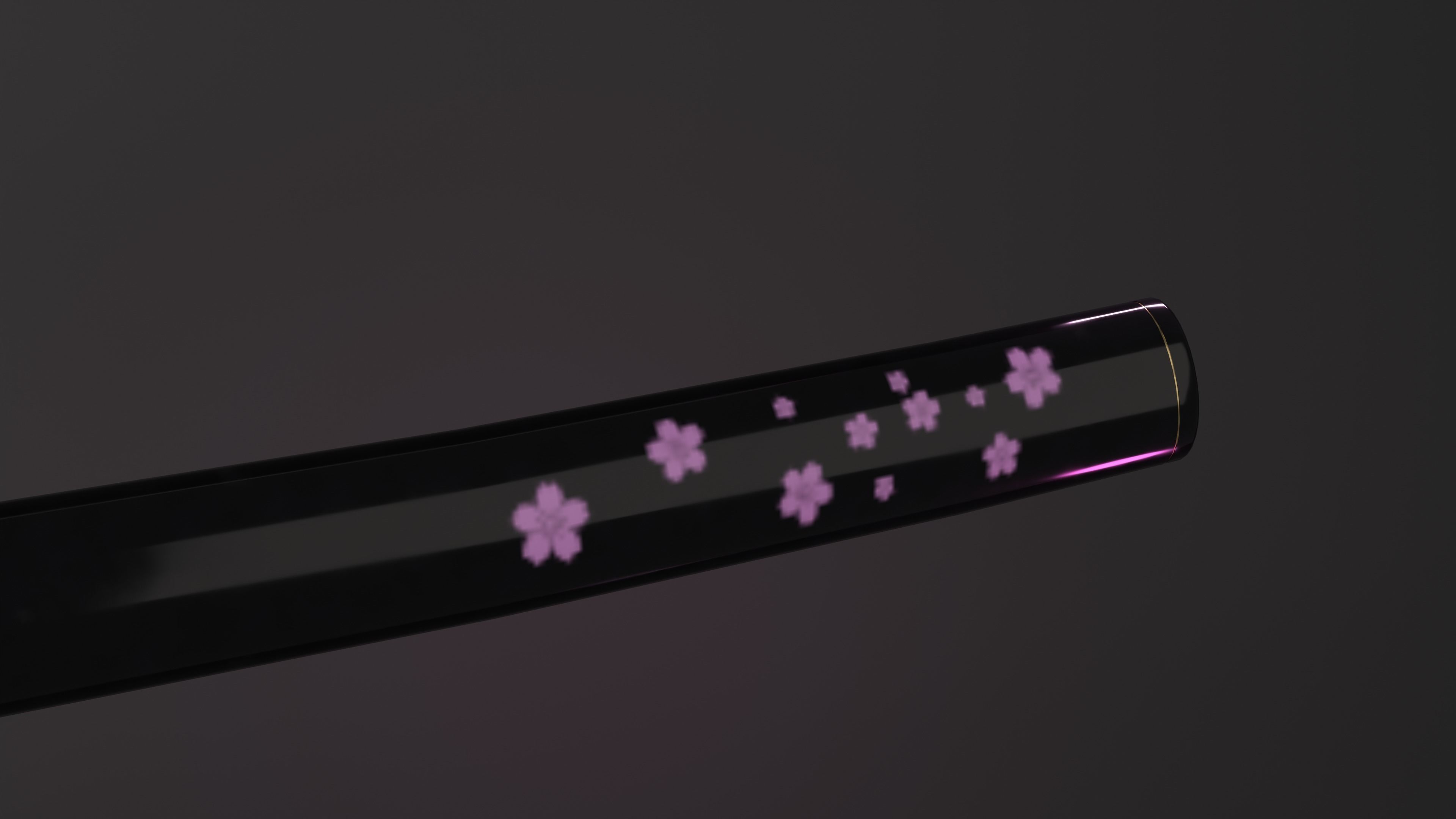 Weapon Katana Sword Blade Sakura 3D model_4