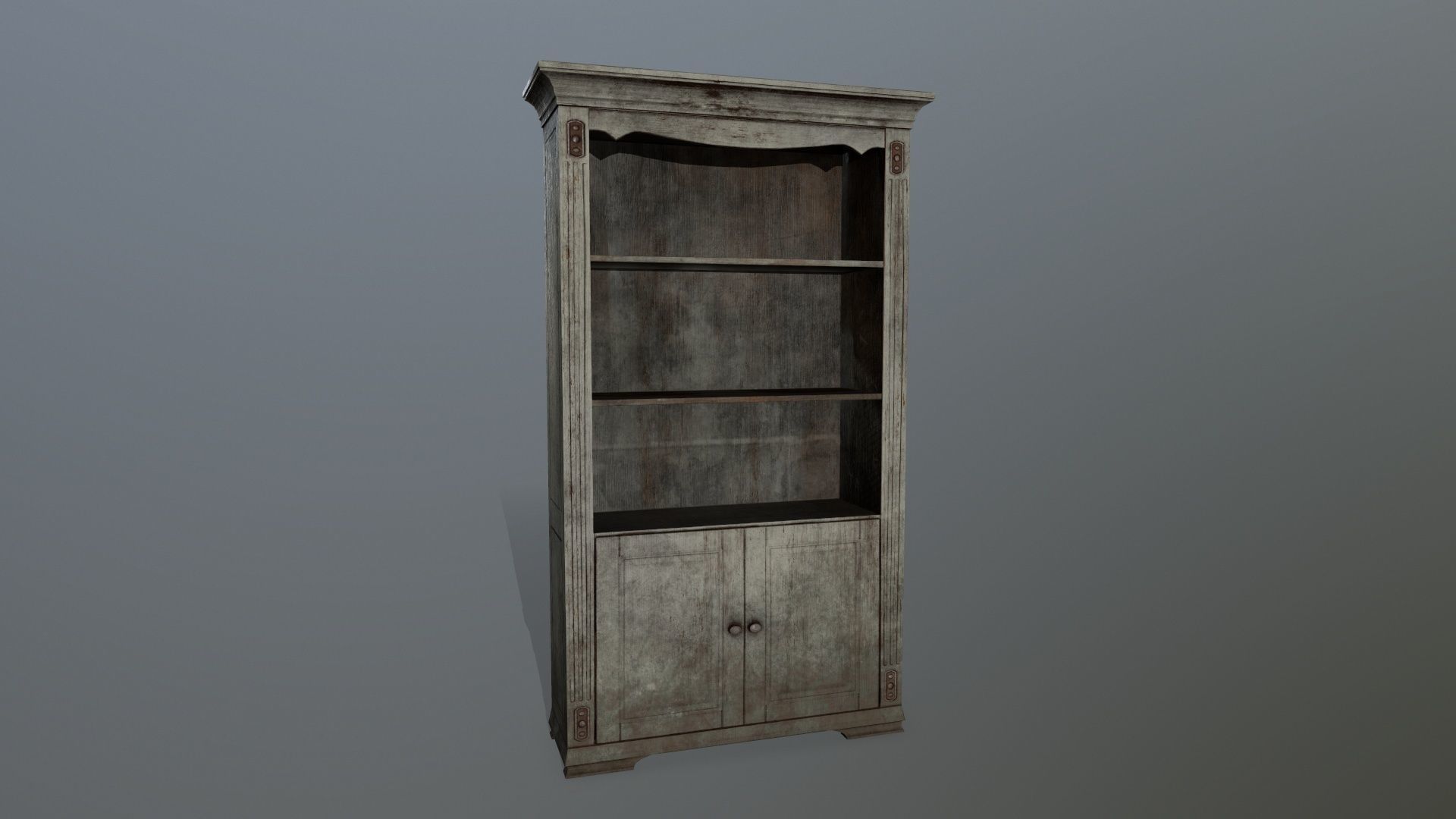 Cupboard 1 wooden cabinet Low-poly 3D model_1